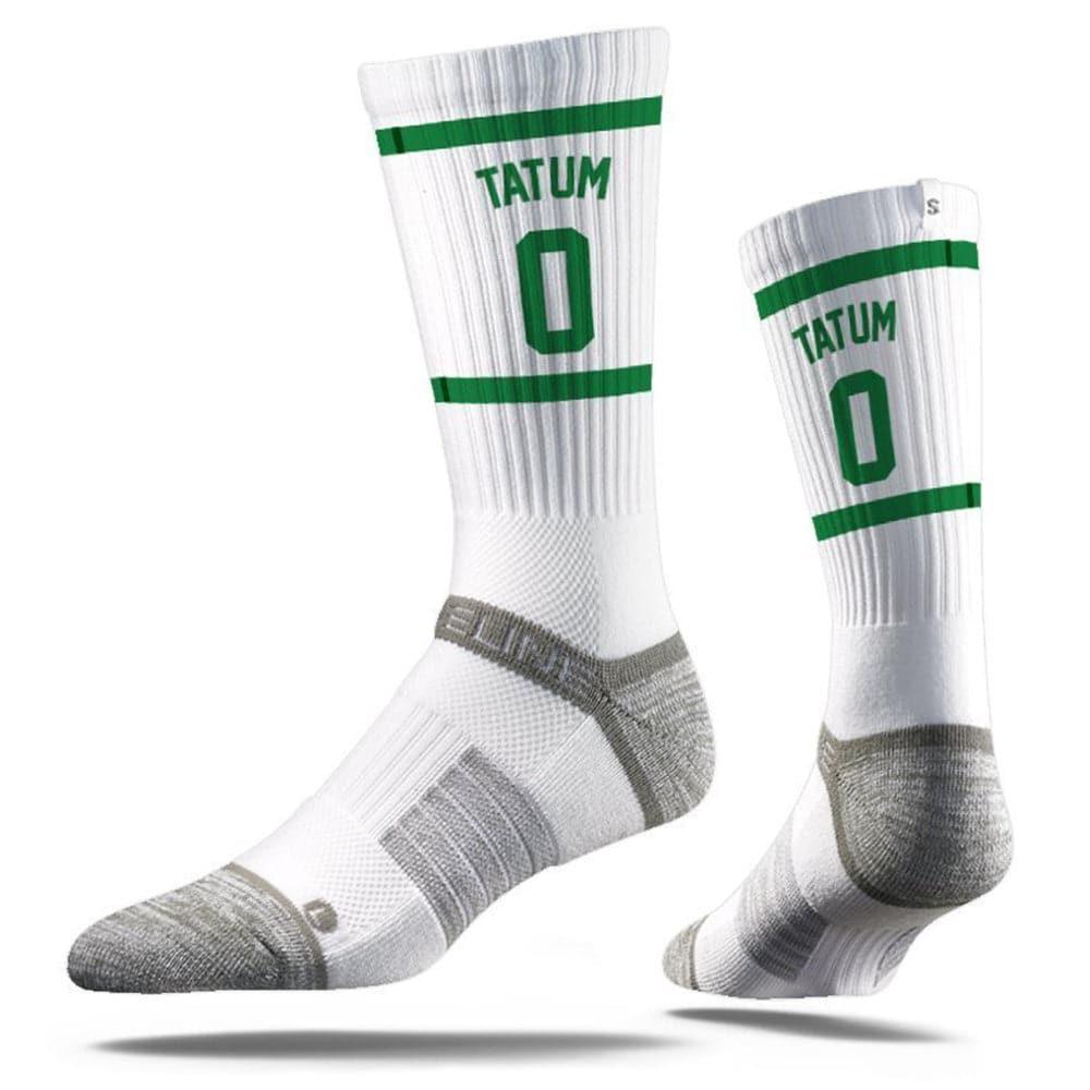 Strideline Socks M/L (8-12 US) Jayson Tatum Boston Celtics Strideline NBA Sherzy Premium Crew Socks - White