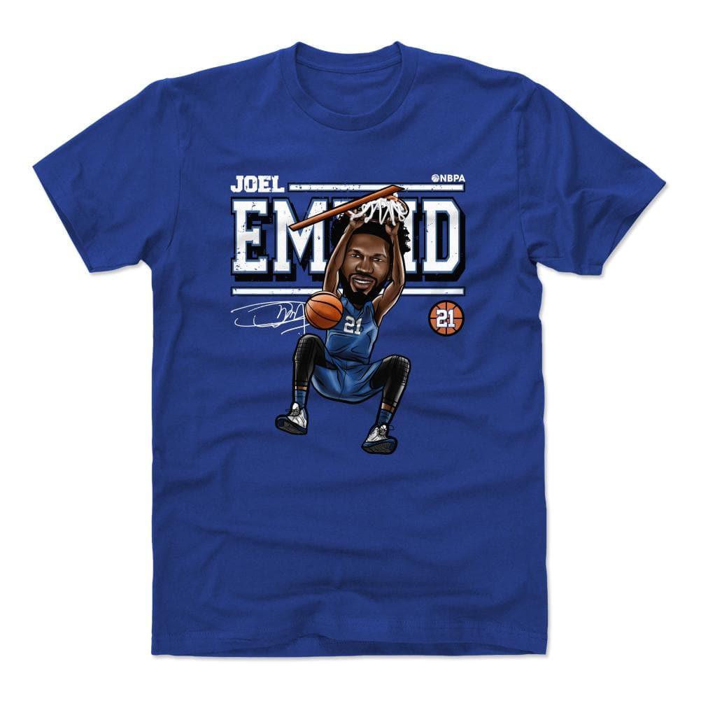 500 Level T-Shirts Joel Embiid Philadelphia 76ers 500 Level NBA Cartoon T-Shirt - Blue