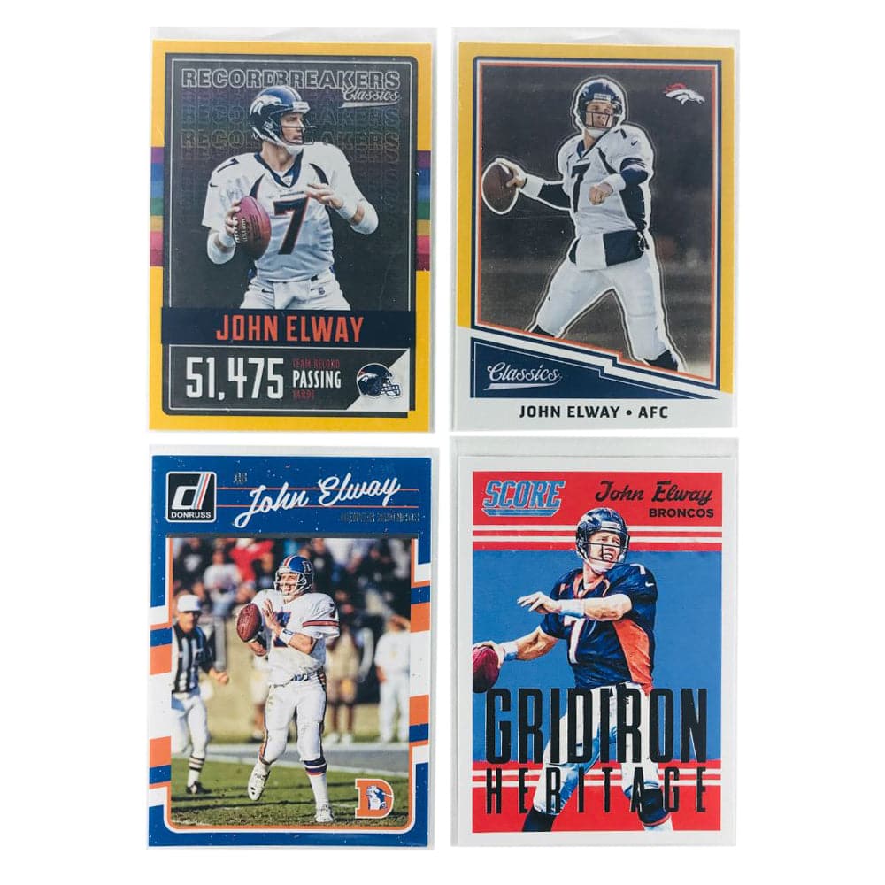 Panini Cards John Elway Denver Broncos Panini NFL 4 Insert Card Set