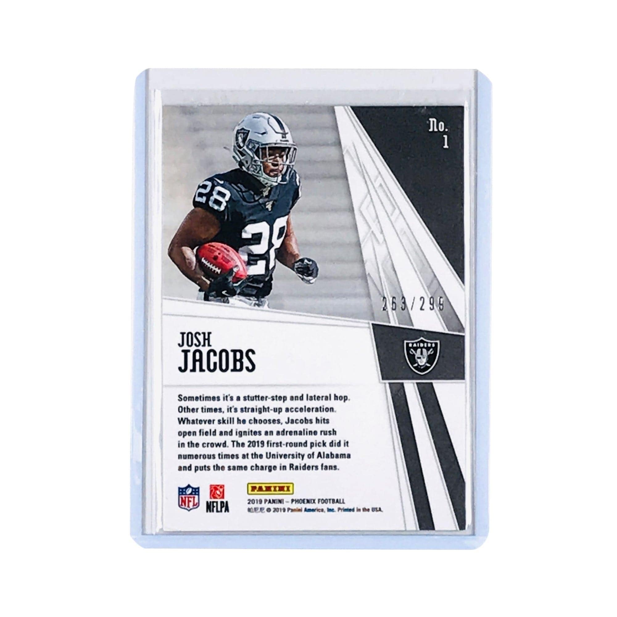 Panini Cards Josh Jacobs Las Vegas Raiders 2019 Panini Phoenix NFL Adrenaline Rush Red Rookie Card