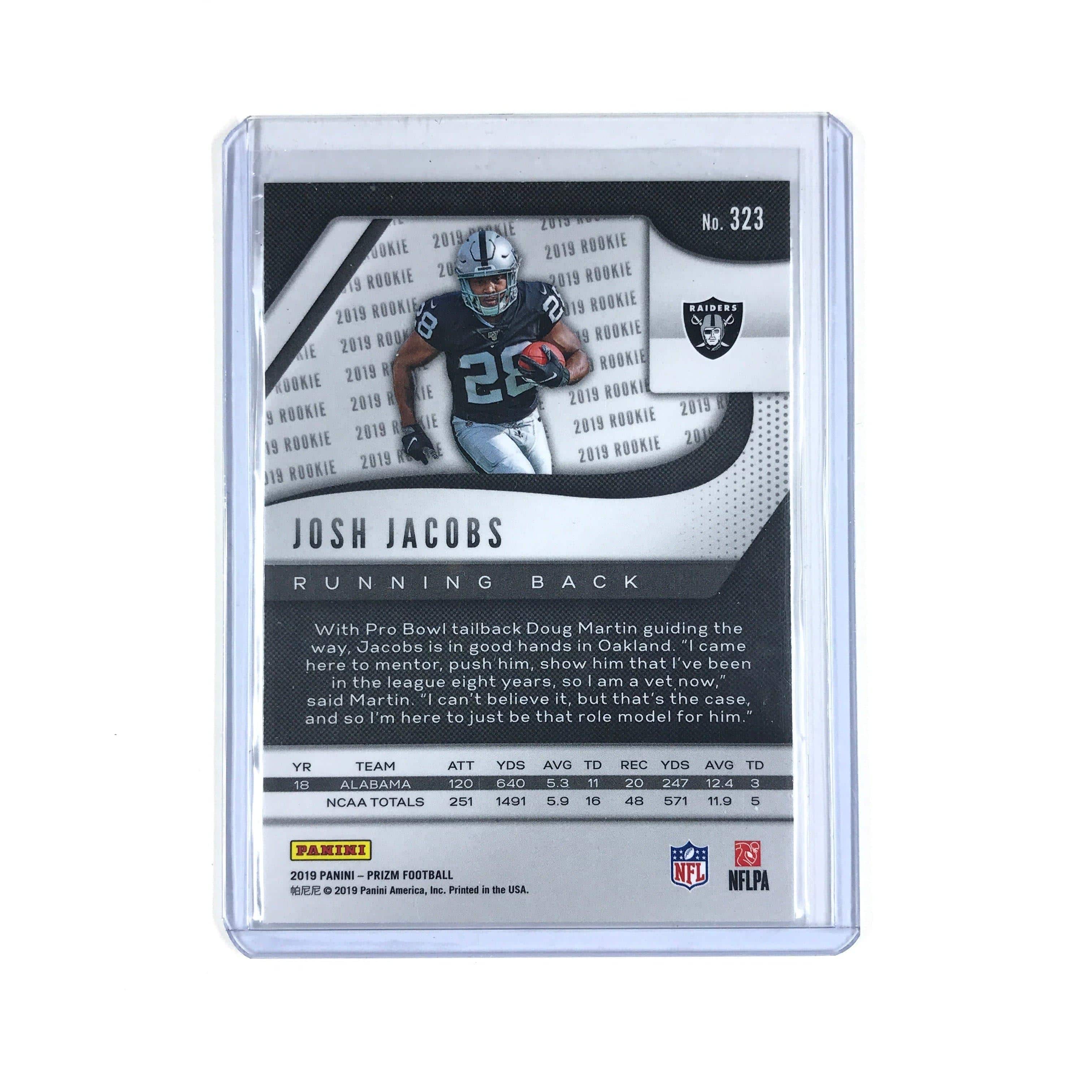 Panini Cards Josh Jacobs Las Vegas Raiders 2019 Panini Prizm NFL Rookie 323 Card