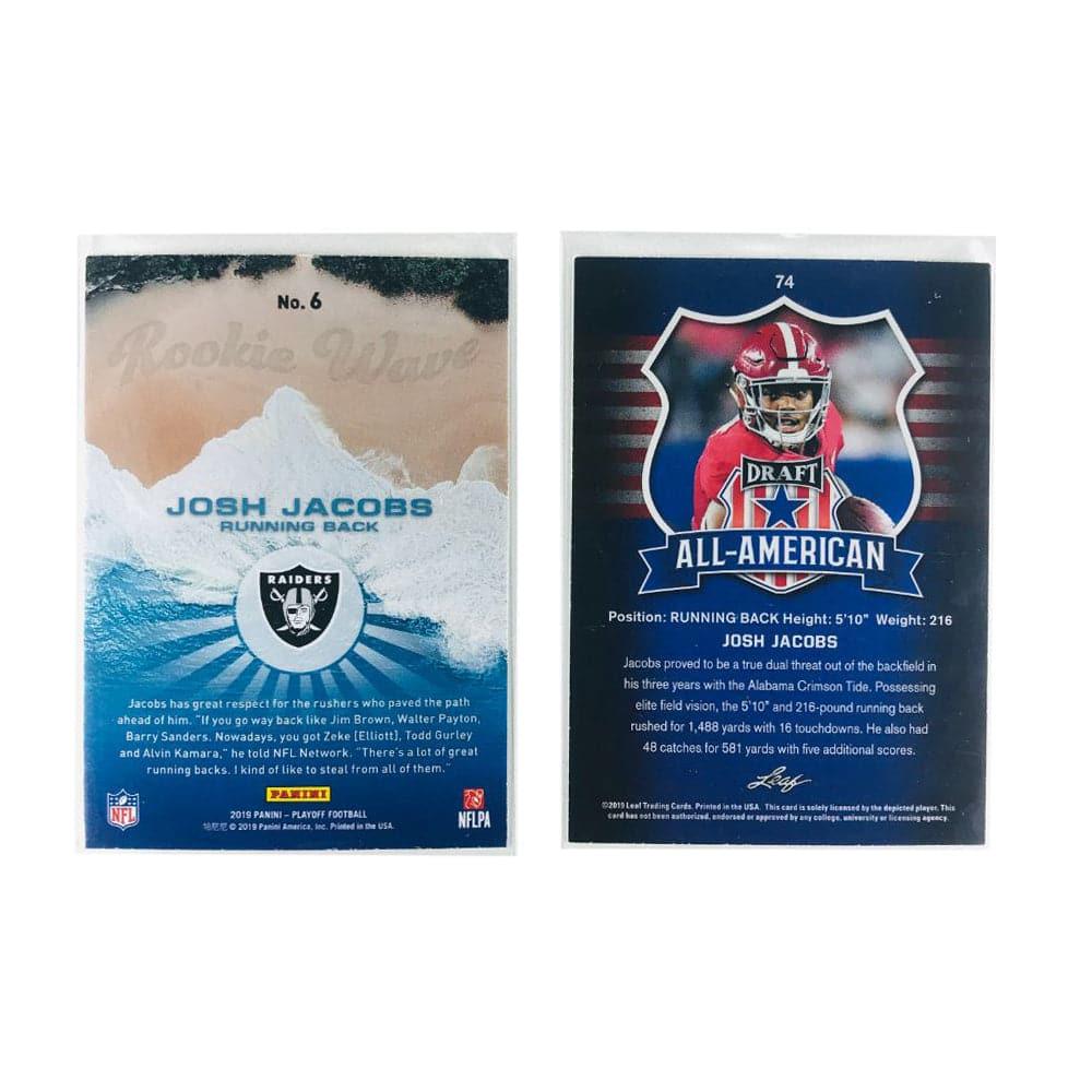 Panini Cards Josh Jacobs Las Vegas Raiders NFL 2 Mixed Card Rookie Set