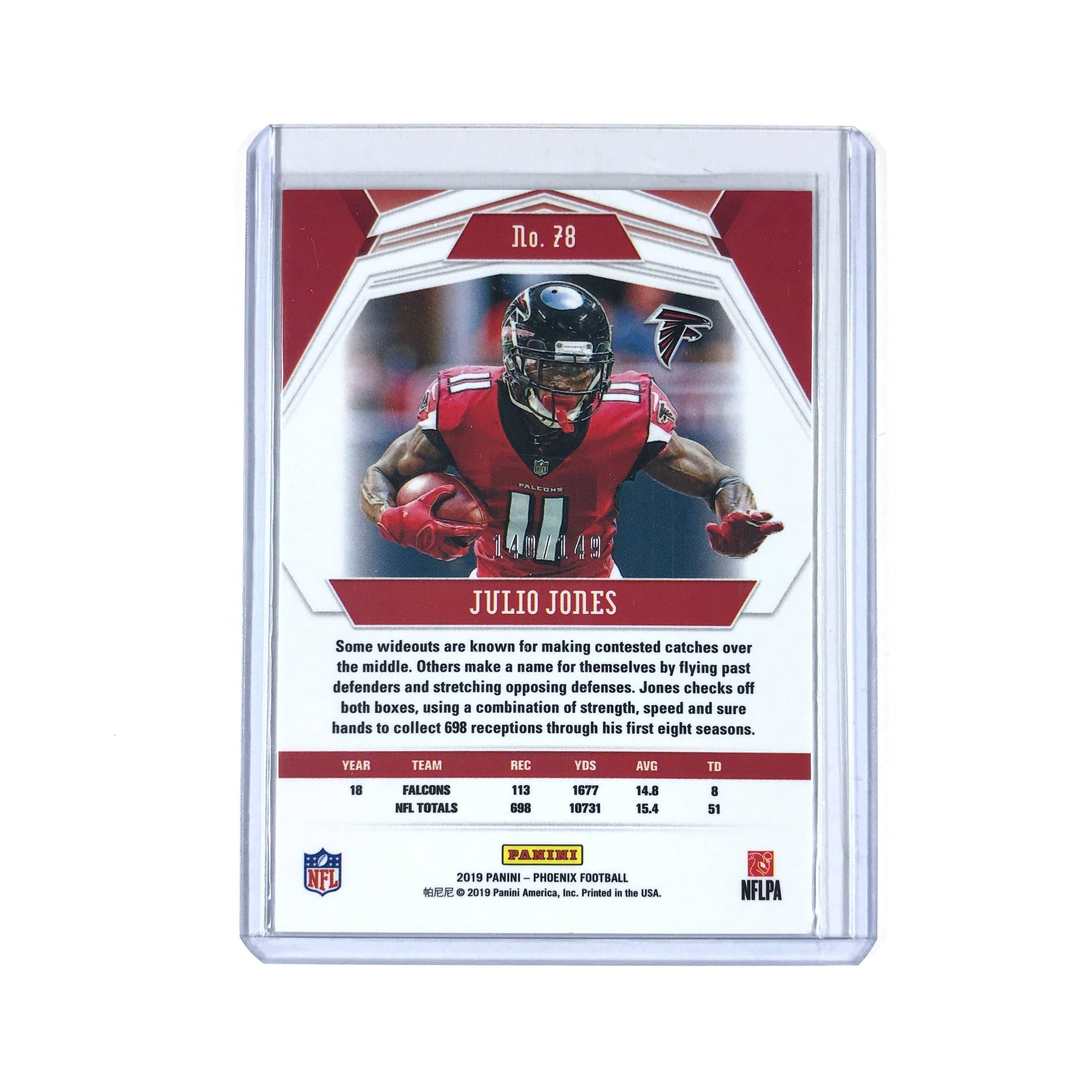 Panini Cards Julio Jones Atlanta Falcons 2019 Panini Phoenix NFL Purple /149 Card