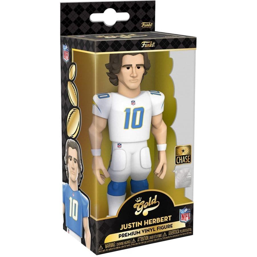 Funko Figures Justin Herbert Los Angeles Chargers Funko NFL 5" Vinyl Gold Figure