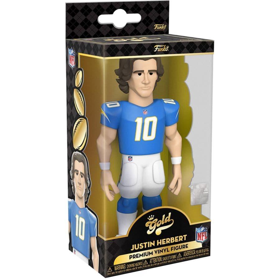 Funko Figures Justin Herbert Los Angeles Chargers Funko NFL 5" Vinyl Gold Figure