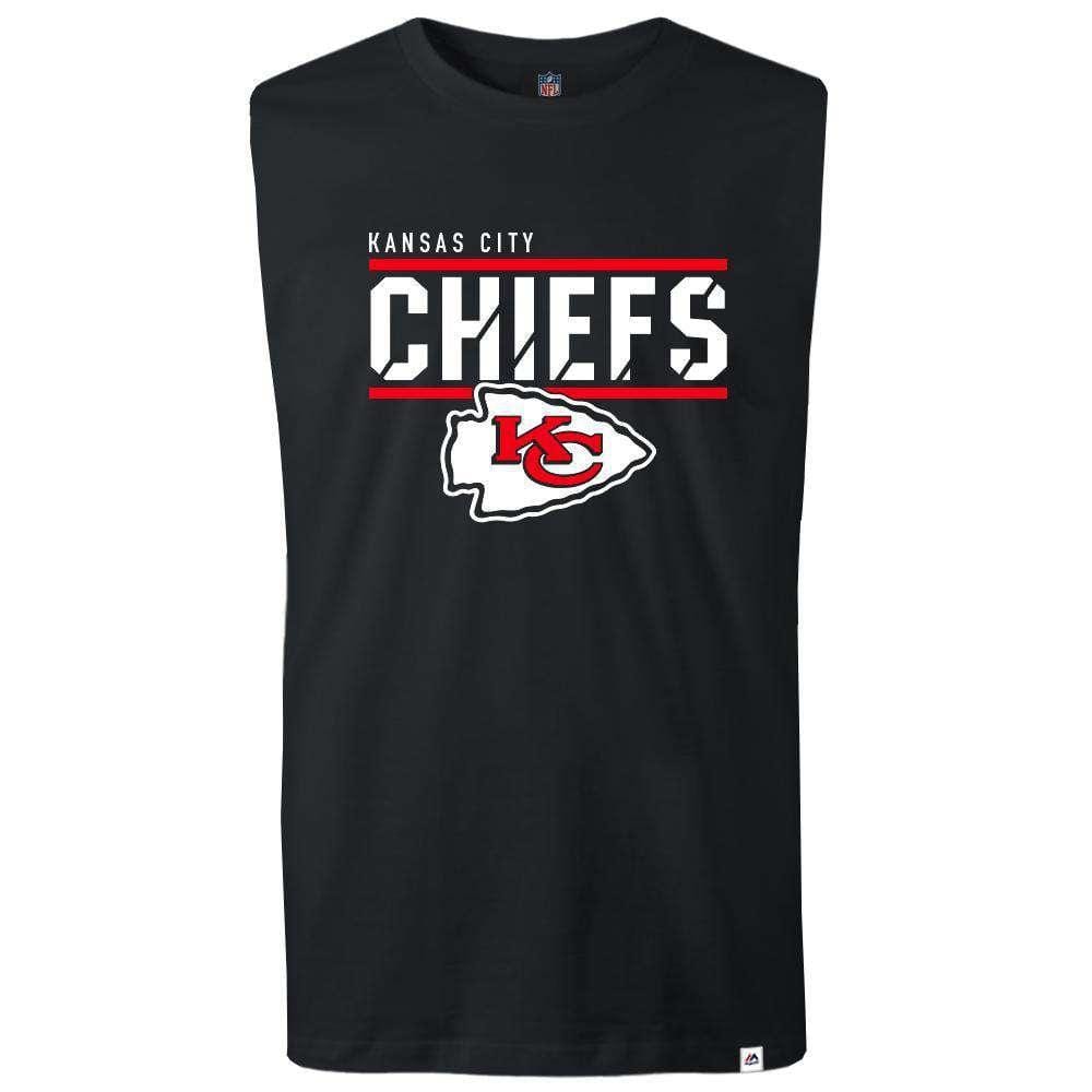 Majestic Athletic T-Shirts Kansas City Chiefs Majestic NFL Team Flex Sleeveless Muscle T-Shirt - Black