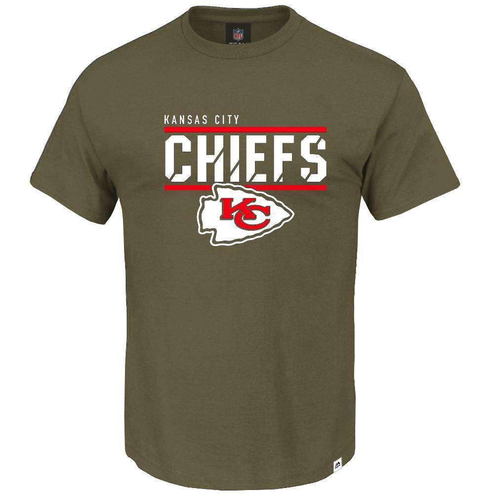 Majestic Athletic T-Shirts Kansas City Chiefs Majestic NFL Team Flex T-Shirt - Army