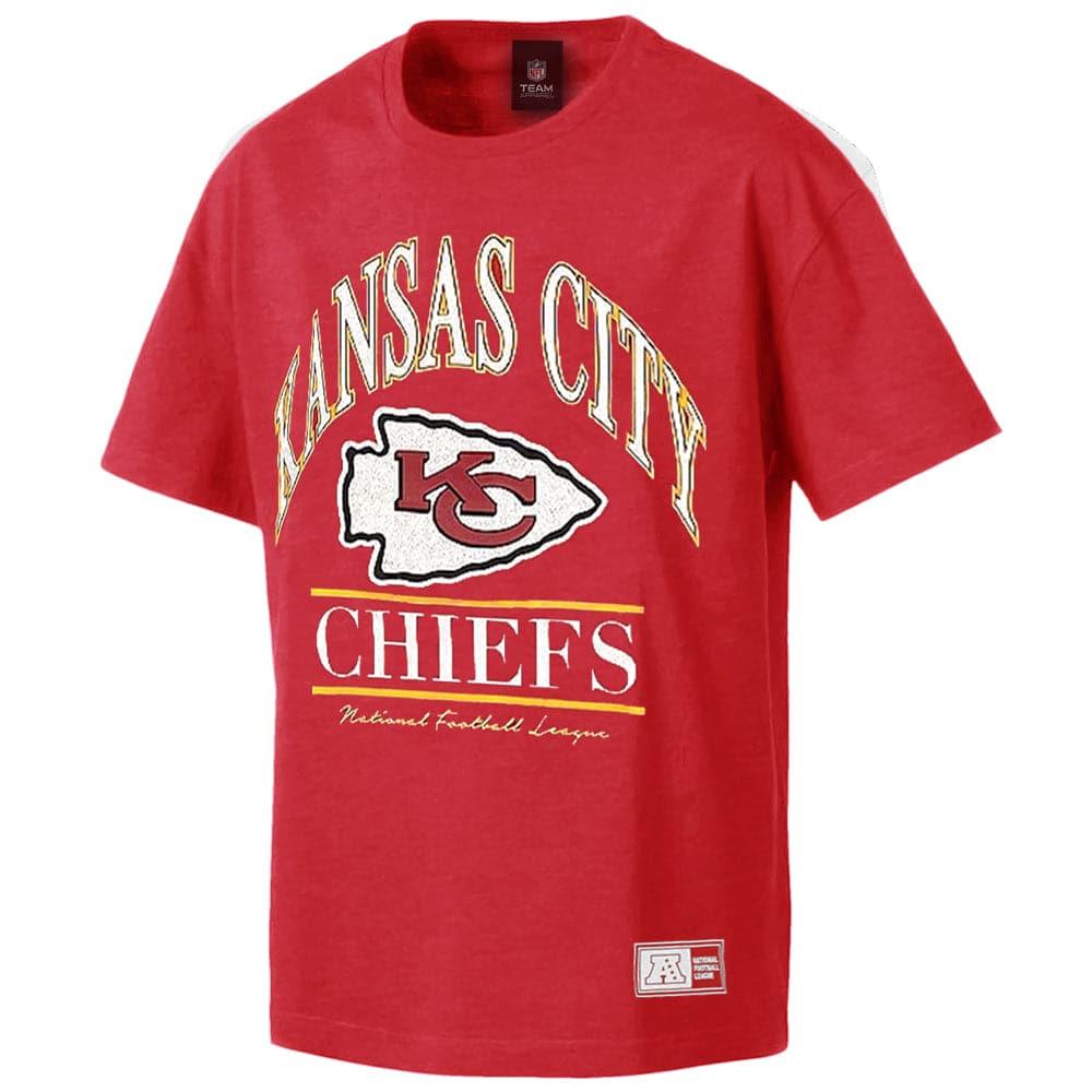 Majestic Athletic T-Shirts Kansas City Chiefs Majestic NFL Vintage Arch Oversized T-Shirt - Faded Red