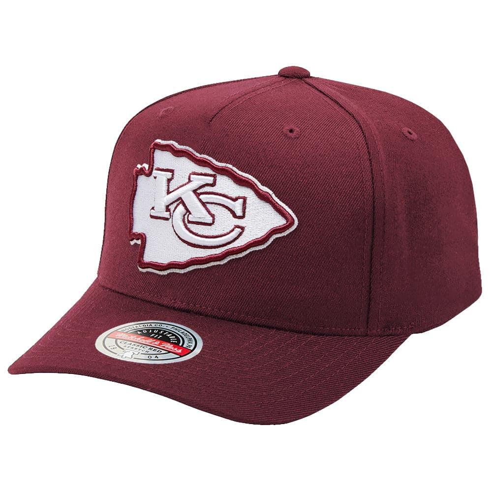 Mitchell And Ness Caps Kansas City Chiefs Mitchell & Ness NFL Crimson Sector Curve Snapback Hat - Burgundy