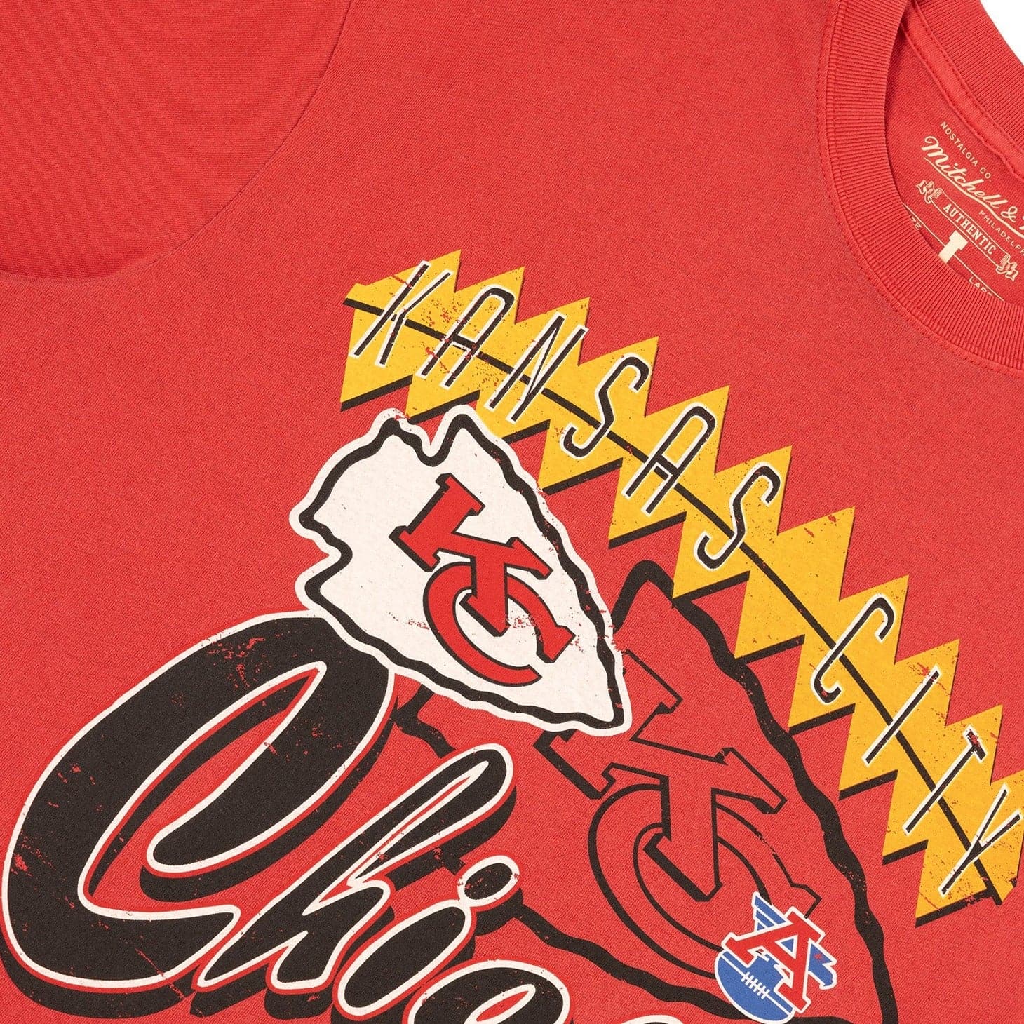 Mitchell And Ness T-Shirts Kansas City Chiefs Mitchell & Ness NFL IV Champs Vintage T-Shirt - Faded Red