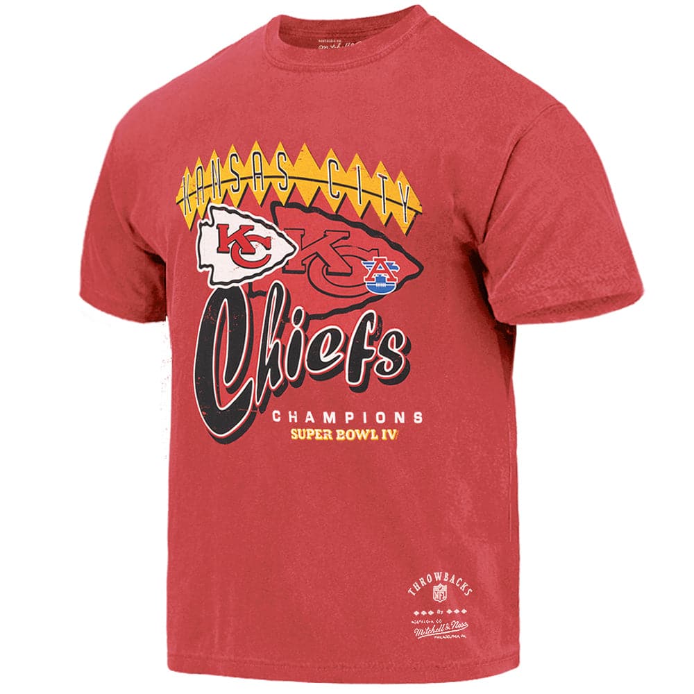Mitchell And Ness T-Shirts Kansas City Chiefs Mitchell & Ness NFL IV Champs Vintage T-Shirt - Faded Red