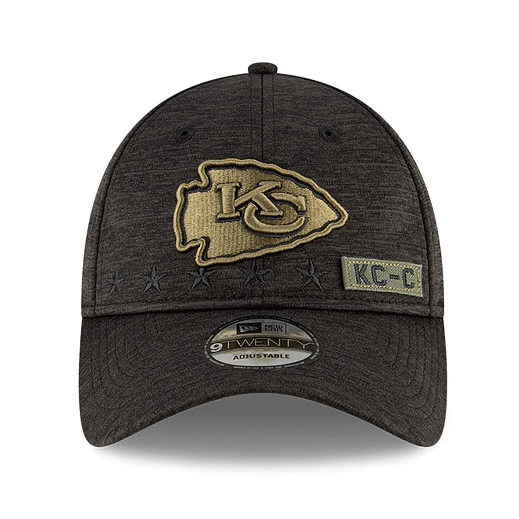 New Era Caps Kansas City Chiefs New Era NFL 2020 Salute To Service 9TWENTY Curve Hat - Black