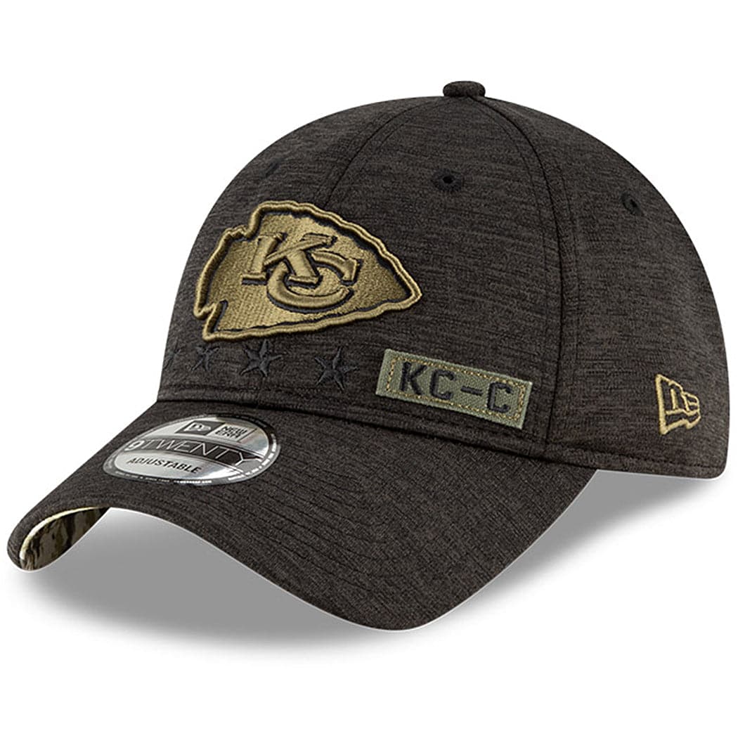 New Era Caps Kansas City Chiefs New Era NFL 2020 Salute To Service 9TWENTY Curve Hat - Black