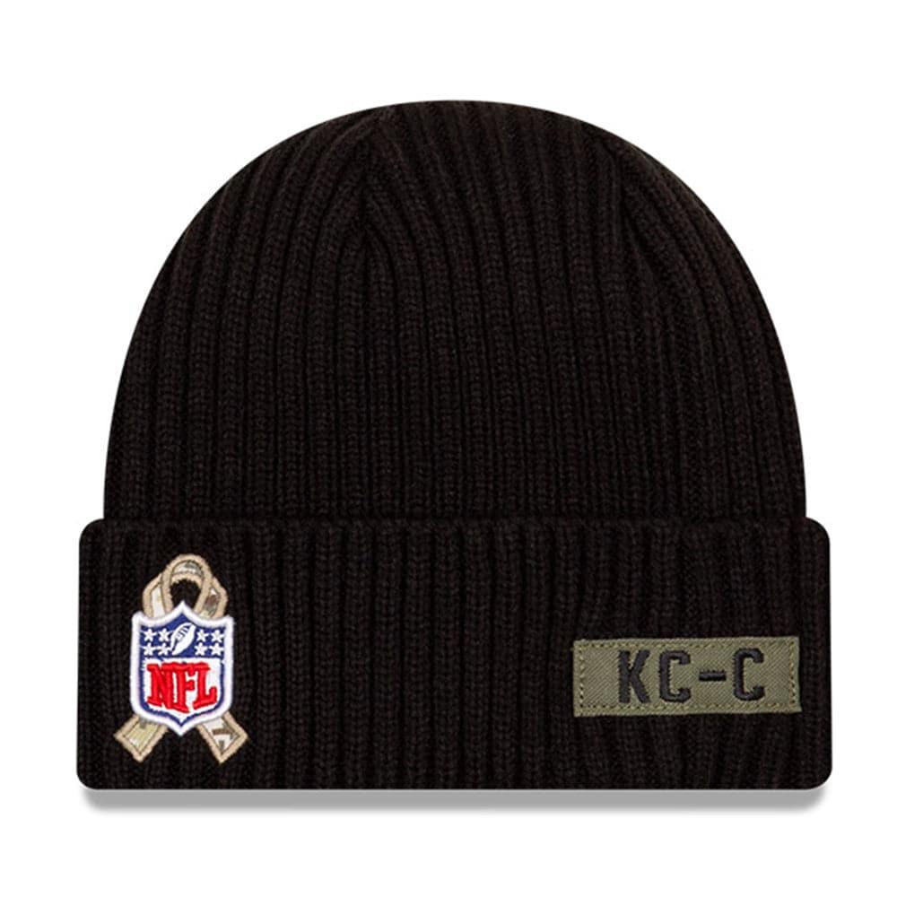 New Era Beanies Kansas City Chiefs New Era NFL 2020 Salute To Service Cuffed Knit Beanie - Black