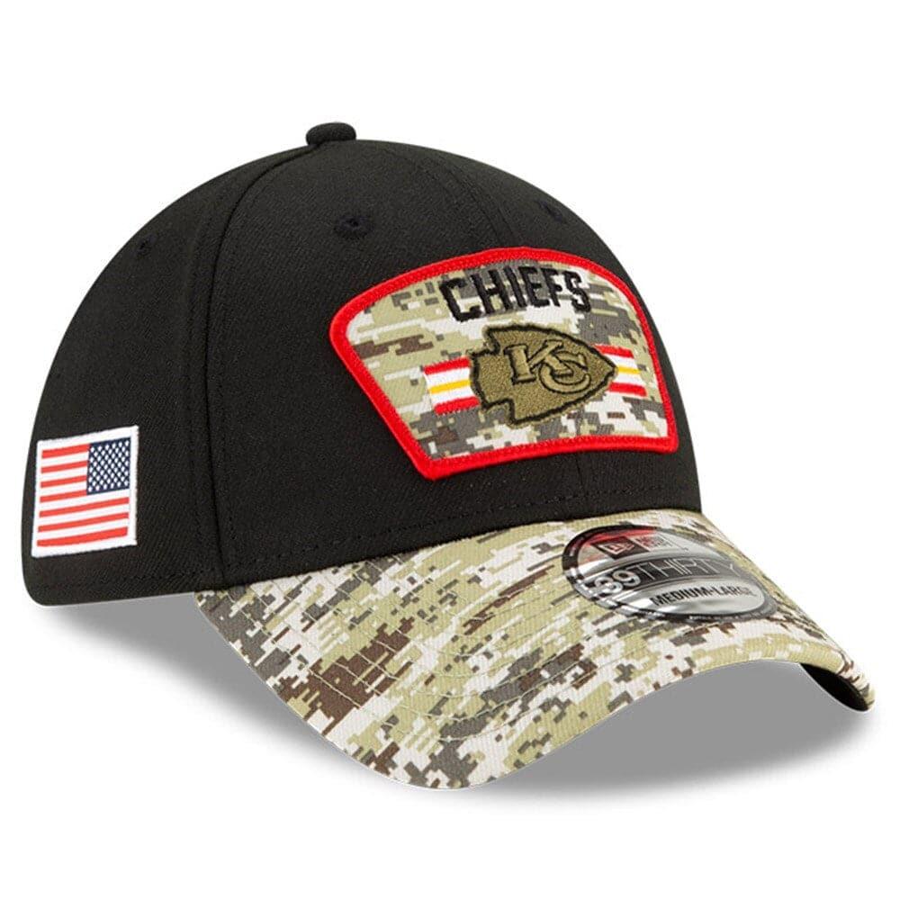 New Era Caps Kansas City Chiefs New Era NFL 2021 Salute To Service 39THIRTY Flex Fit Hat - Black