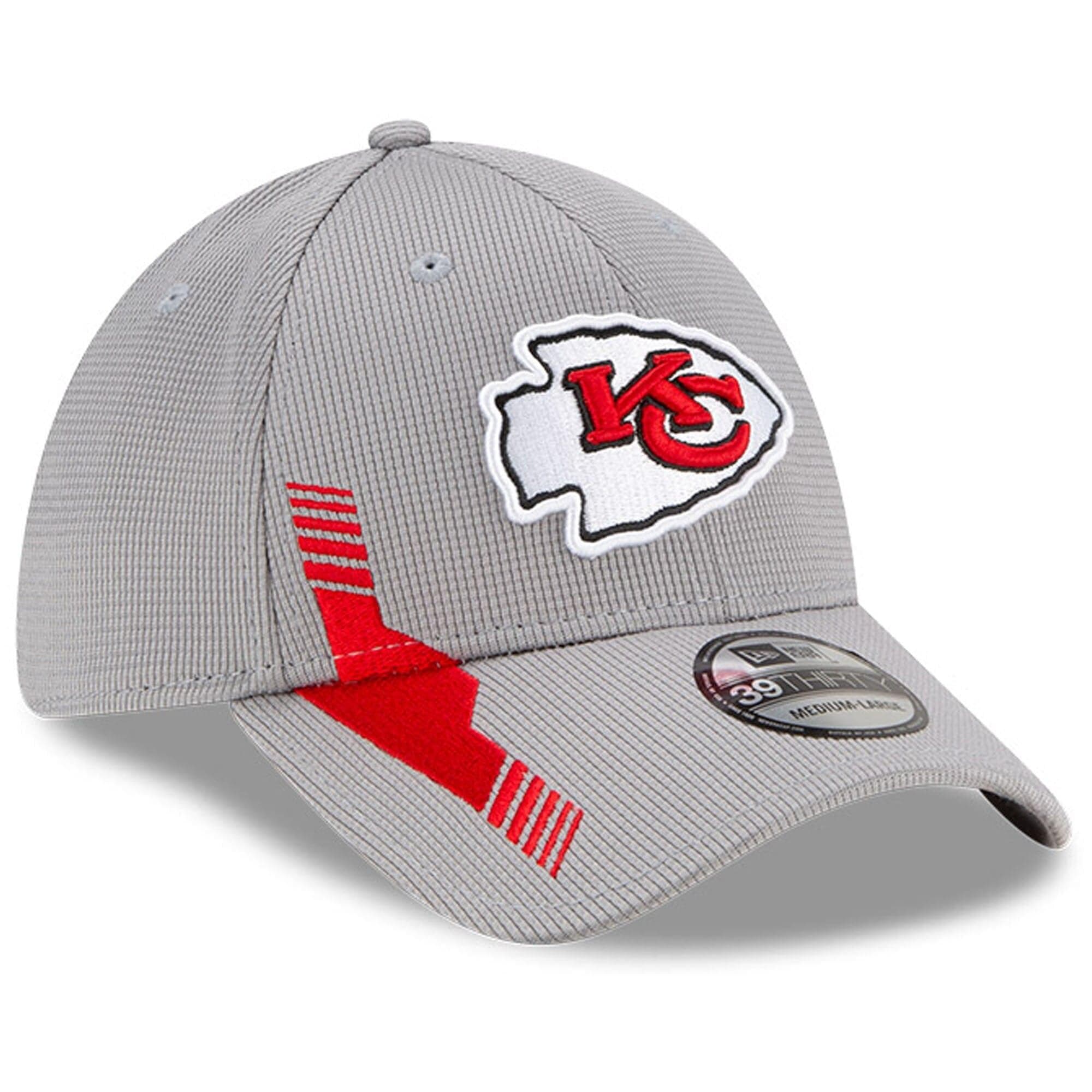 New Era Caps Kansas City Chiefs New Era NFL 2021 Sideline Home 39THIRTY Flex Fit Hat - Grey