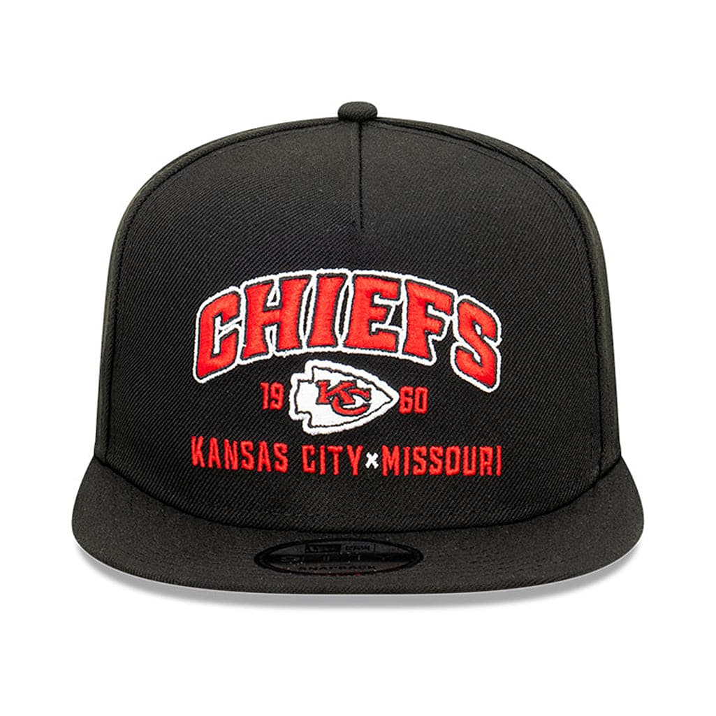 New Era Caps Kansas City Chiefs New Era NFL Arch Script 9FIFTY OF A-Frame Snapback Hat - Black