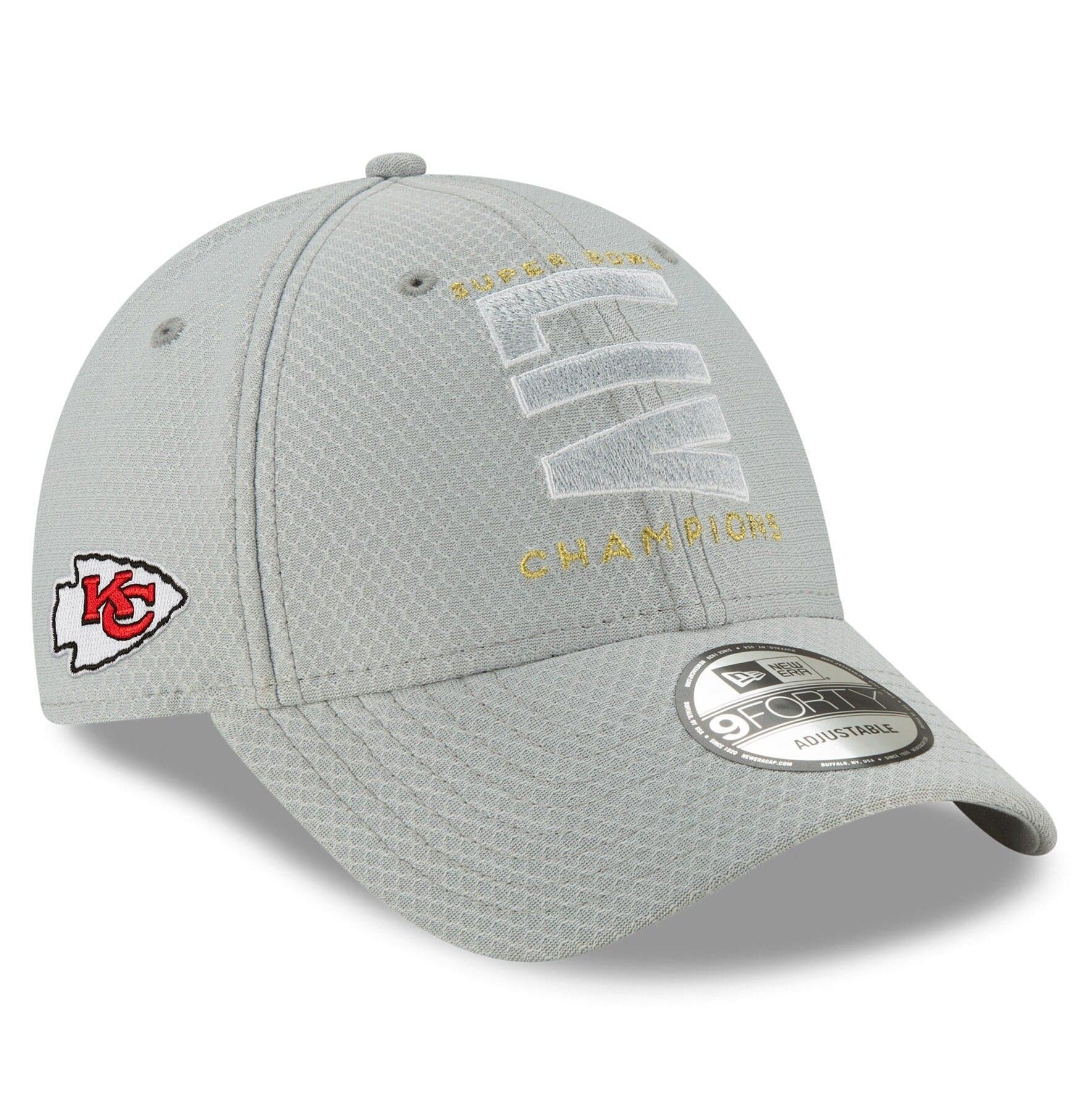 New Era Caps Kansas City Chiefs New Era NFL Champions Parade 9FORTY Snapback Curve Hat - Grey