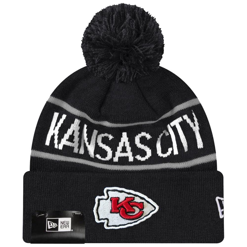 New Era Beanies Kansas City Chiefs New Era NFL Grey Stripe Knit Beanie - Black