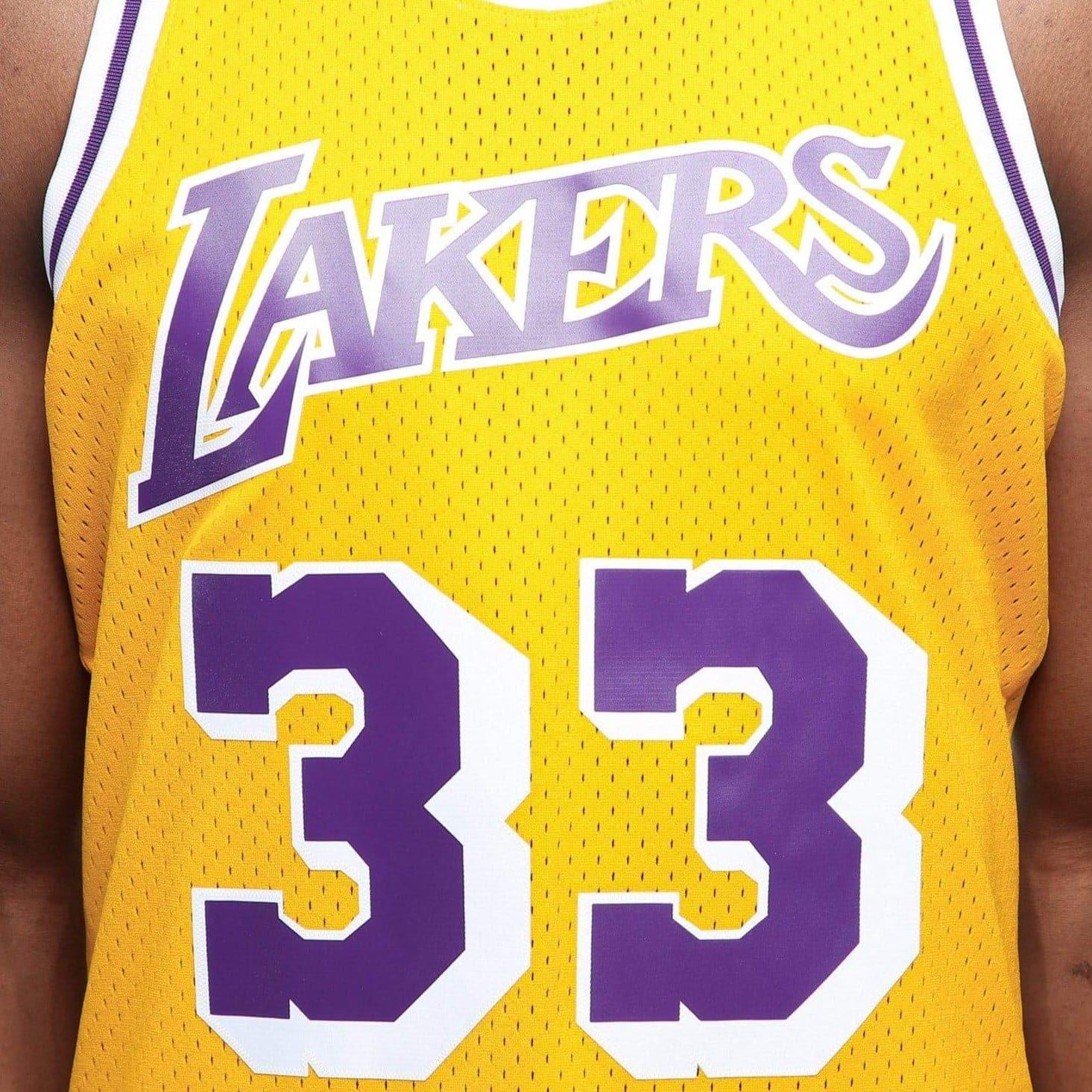 Mitchell And Ness Jerseys Kareem Abdul-Jabber Los Angeles Lakers Mitchell & Ness NBA 84-85 Home Swingman Jersey - Yellow