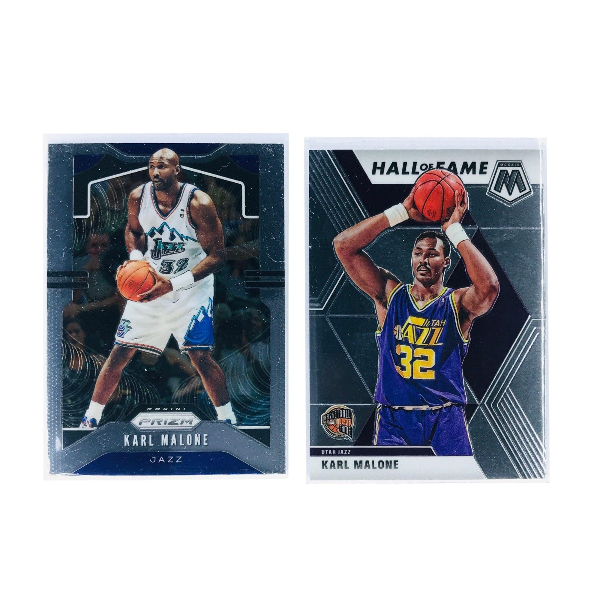 Panini Cards Karl Malone Utah Jazz 19-20 Panini NBA Prizm/Mosaic 2 Card Set