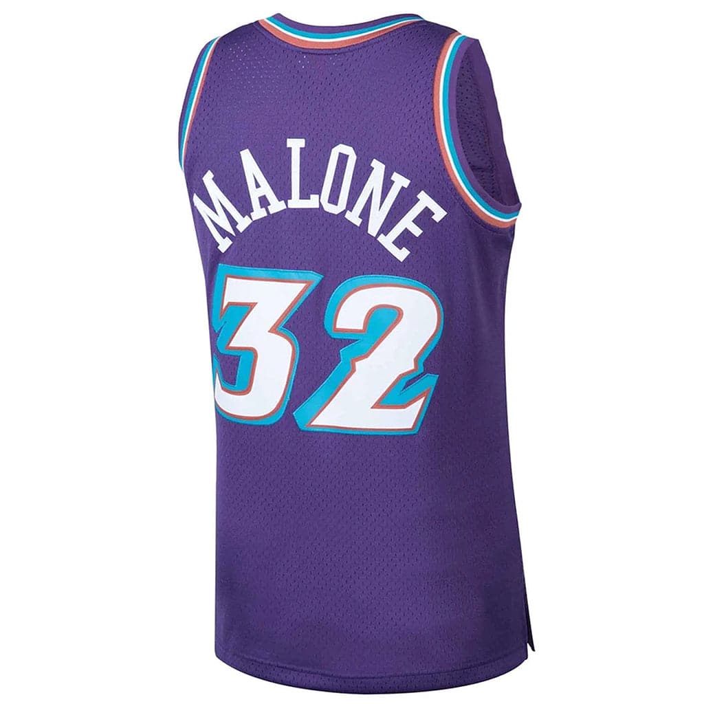 Mitchell And Ness Jerseys Karl Malone Utah Jazz Mitchell & Ness NBA 96-97 Home Swingman Jersey - Purple