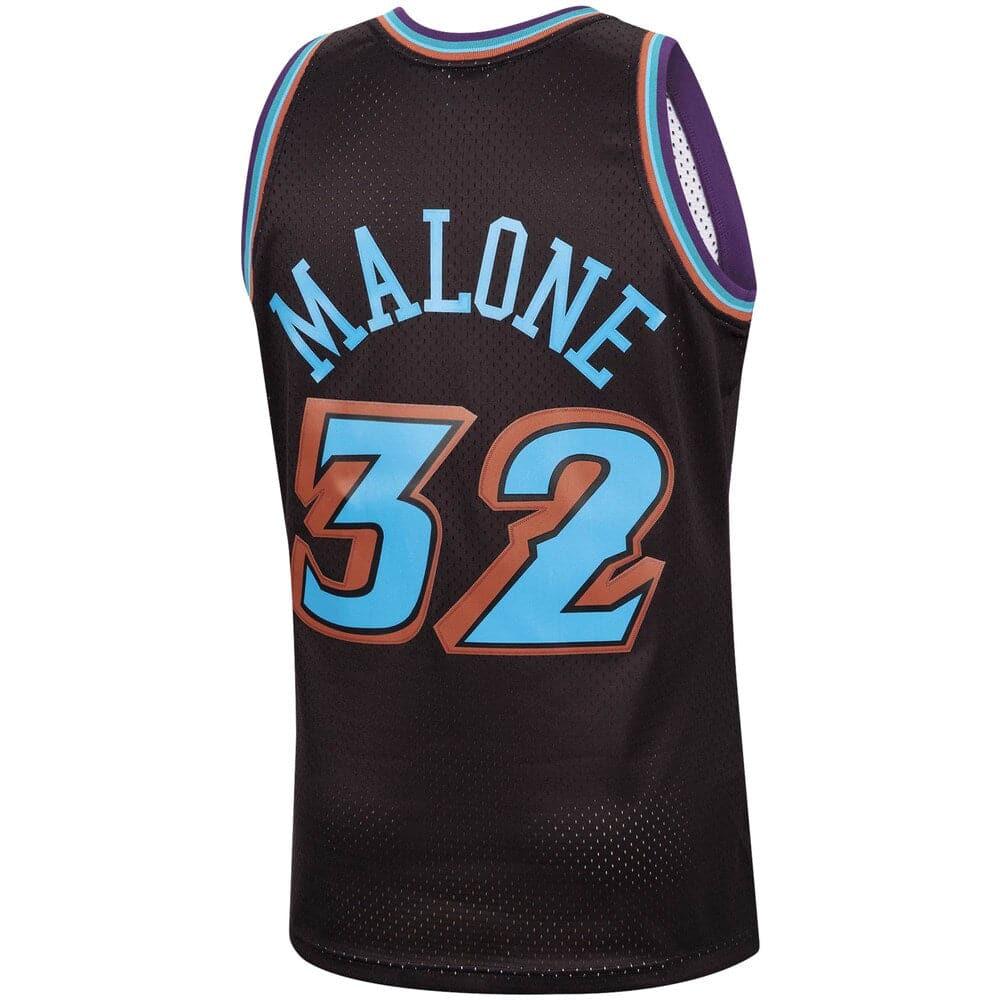 Mitchell And Ness Jerseys Karl Malone Utah Jazz Mitchell & Ness NBA Reload 2.0 96-97 Swingman Jersey - Black