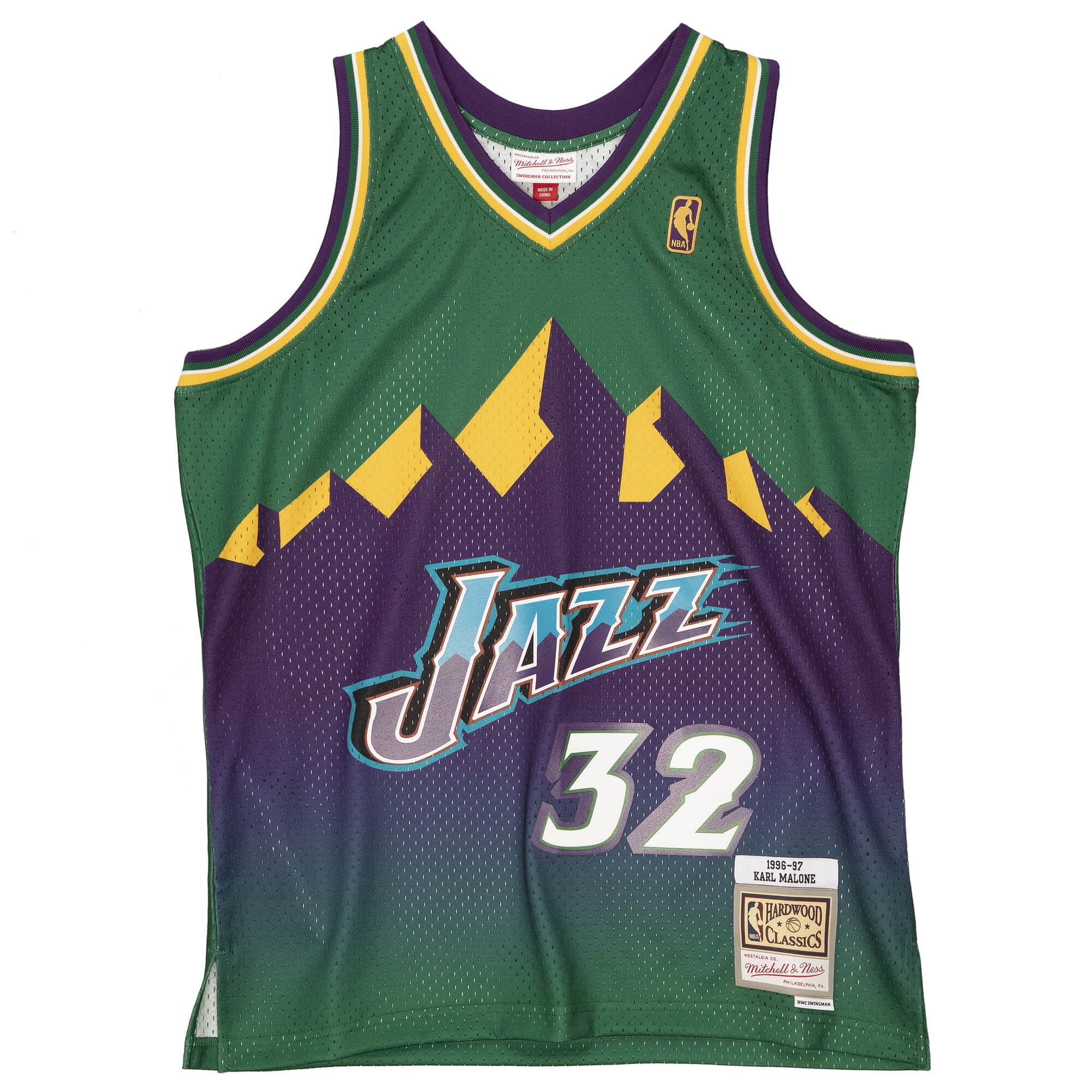 Mitchell And Ness Jerseys Karl Malone Utah Jazz Mitchell & Ness NBA Reload 2.0 96-97 Swingman Jersey - Green