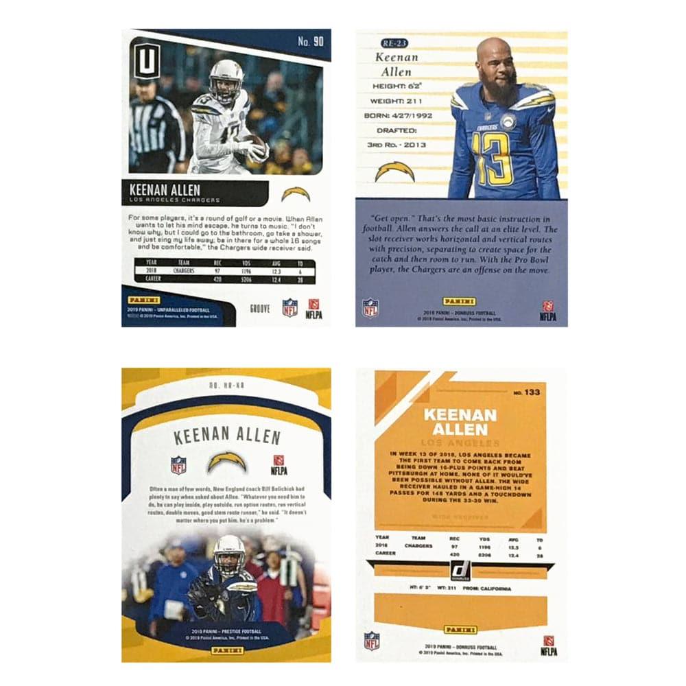 Panini Cards Keenan Allen Los Angeles Chargers 2019 Panini NFL 4 Insert Card Set