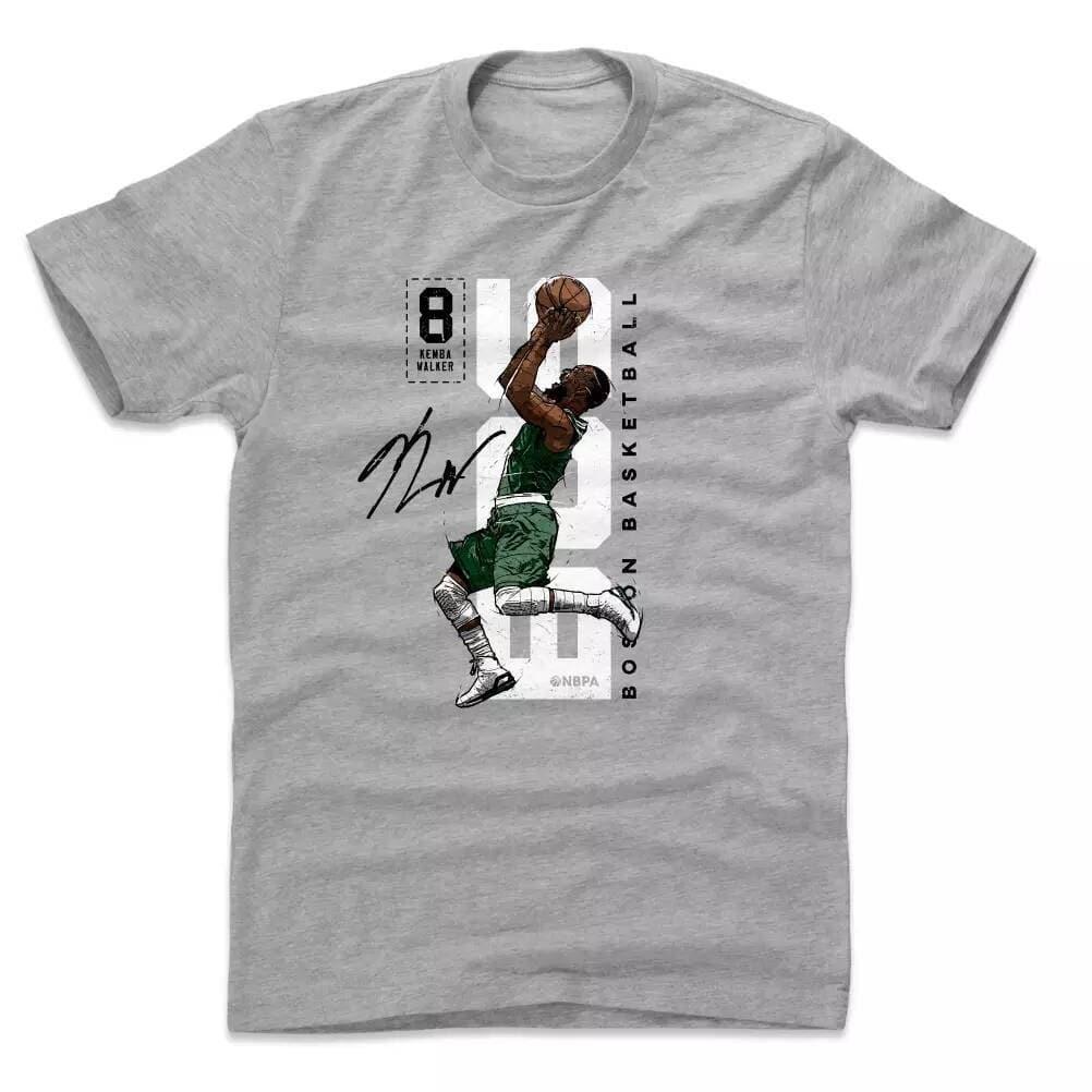 500 Level T-Shirts Kemba Walker Boston Celtics 500 Level NBA Vertical T-Shirt - Gray