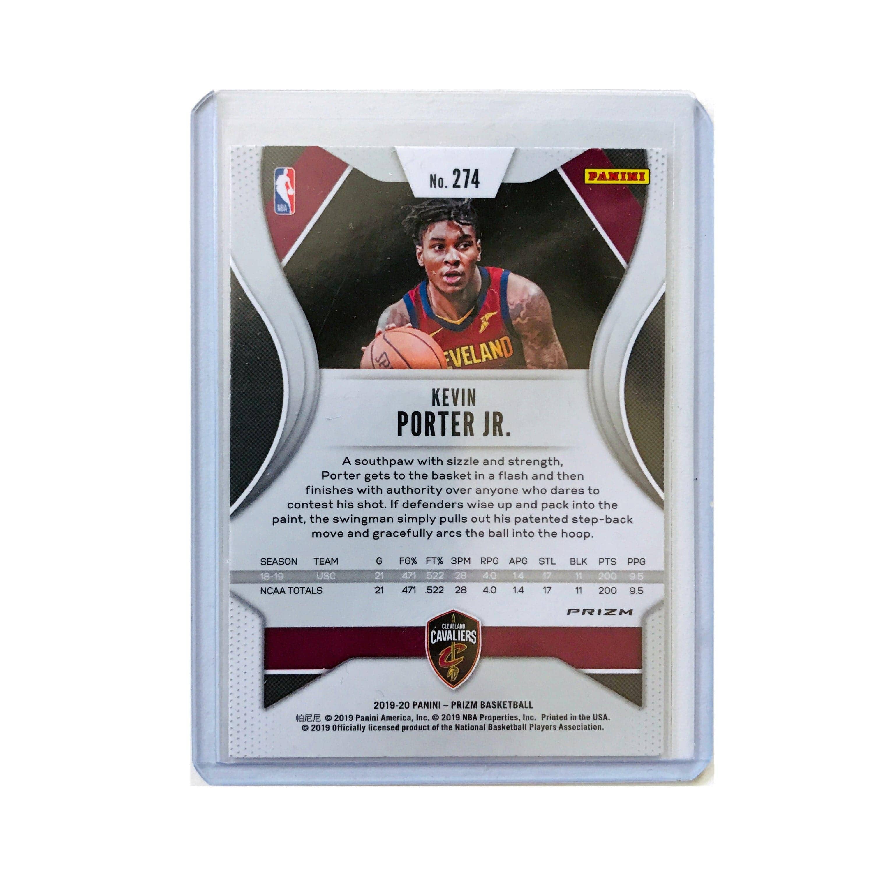 Panini Cards Kevin Porter Jr Cleveland Cavaliers Panini NBA 19-20 Prizm Silver Rookie Card