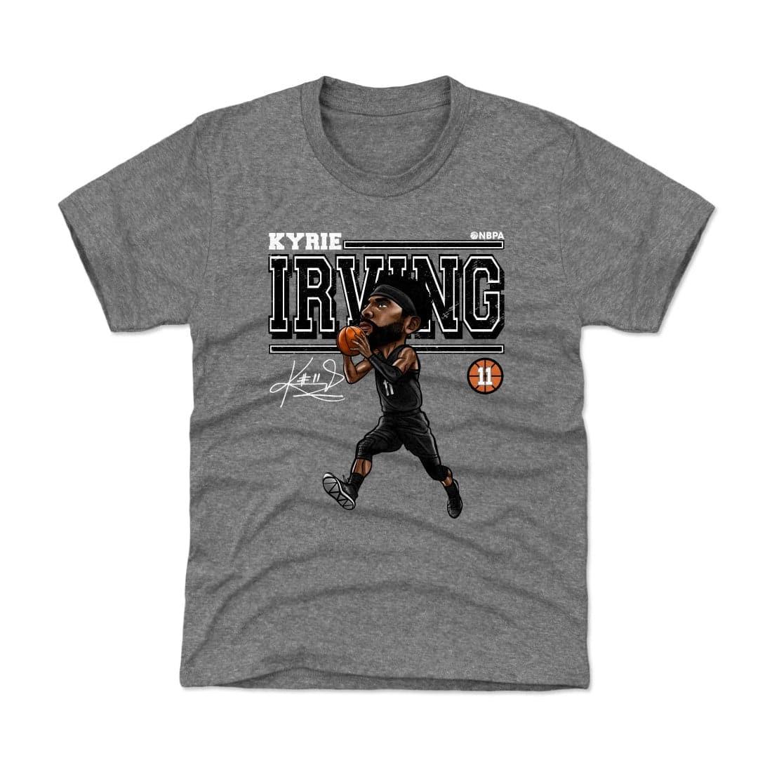 500 Level T-Shirts Kids/Youths Kyrie Irving Brooklyn Nets 500 Level NBA Cartoon T-Shirt - Grey