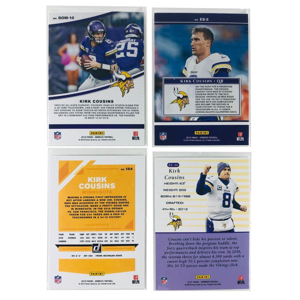 Panini Cards Kirk Cousins Minnesota Vikings 2019 Panini NFL 4 Insert Card Set