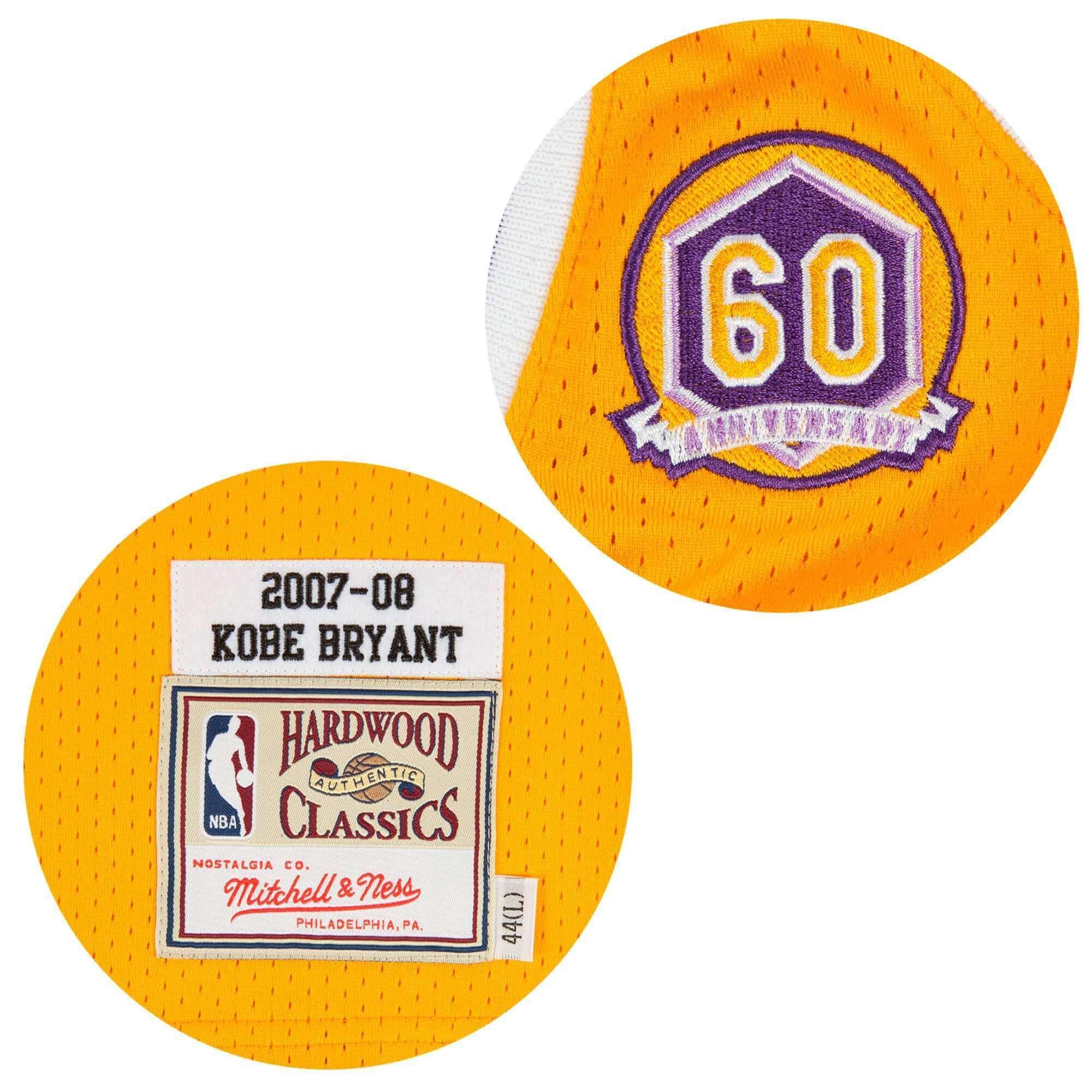 Mitchell And Ness Jerseys Kobe Bryant Los Angeles Lakers Mitchell & Ness NBA 07-08 24 Authentic Jersey - Yellow