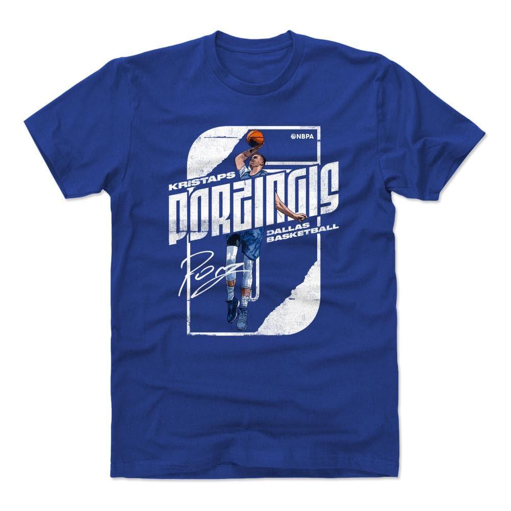 500 Level T-Shirts Kristaps Porzingis Dallas Mavericks 500 Level NBA Stretch T-Shirt - Blue