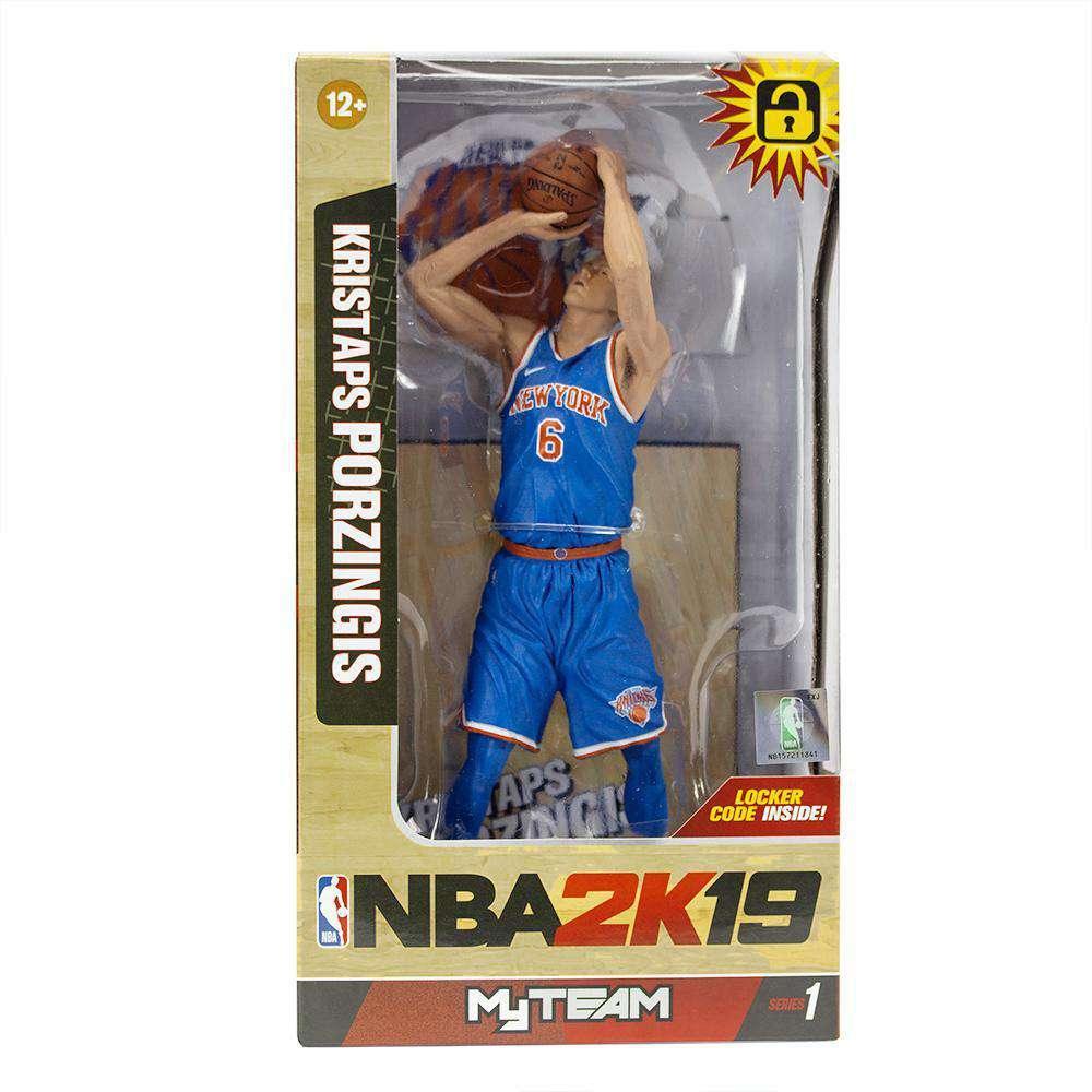Kristaps Porzingis New York Knicks McFarlane NBA 2K19 Series 7" Figure - Blue