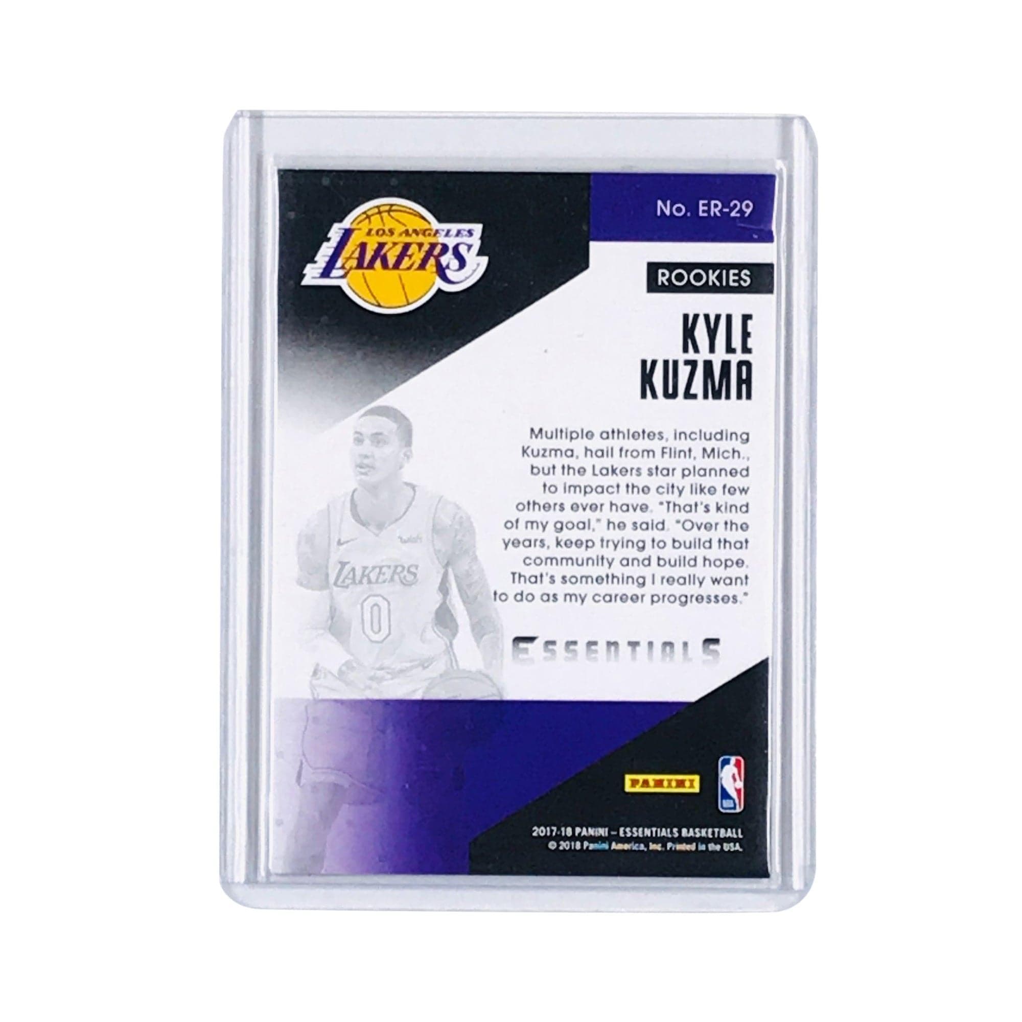 Panini Cards Kyle Kuzma Los Angeles Lakers 2017-18 Panini Essential Rookies NBA Insert Card