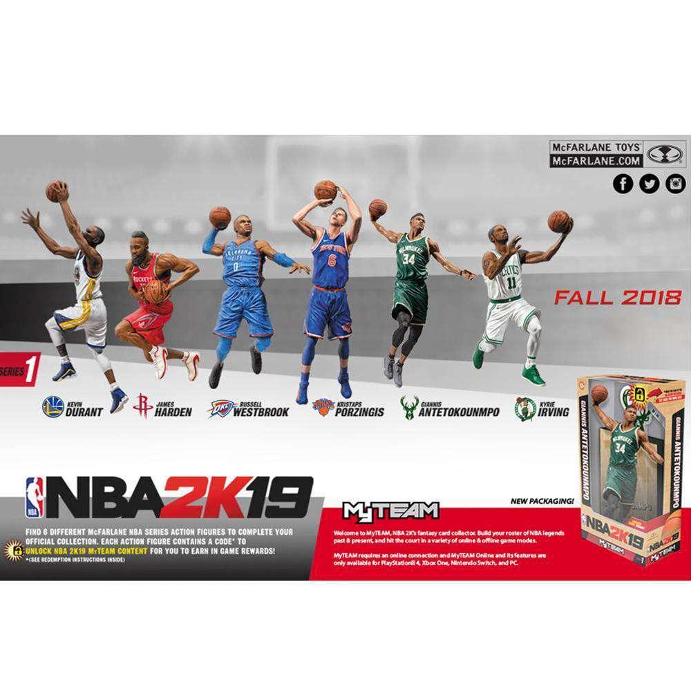 McFarlane Toys Figures Kyrie Irving Boston Celtics McFarlane NBA 2K19 Series 7" Figure - White