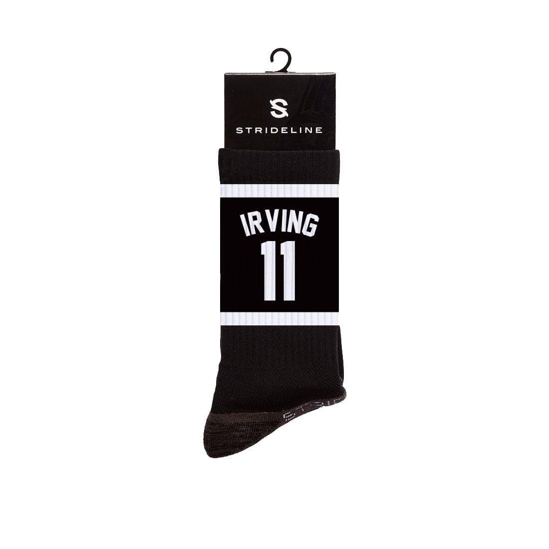 Strideline Socks M/L (8-12 US) Kyrie Irving Brooklyn Nets Strideline NBA Sherzy Premium Crew Socks - Black