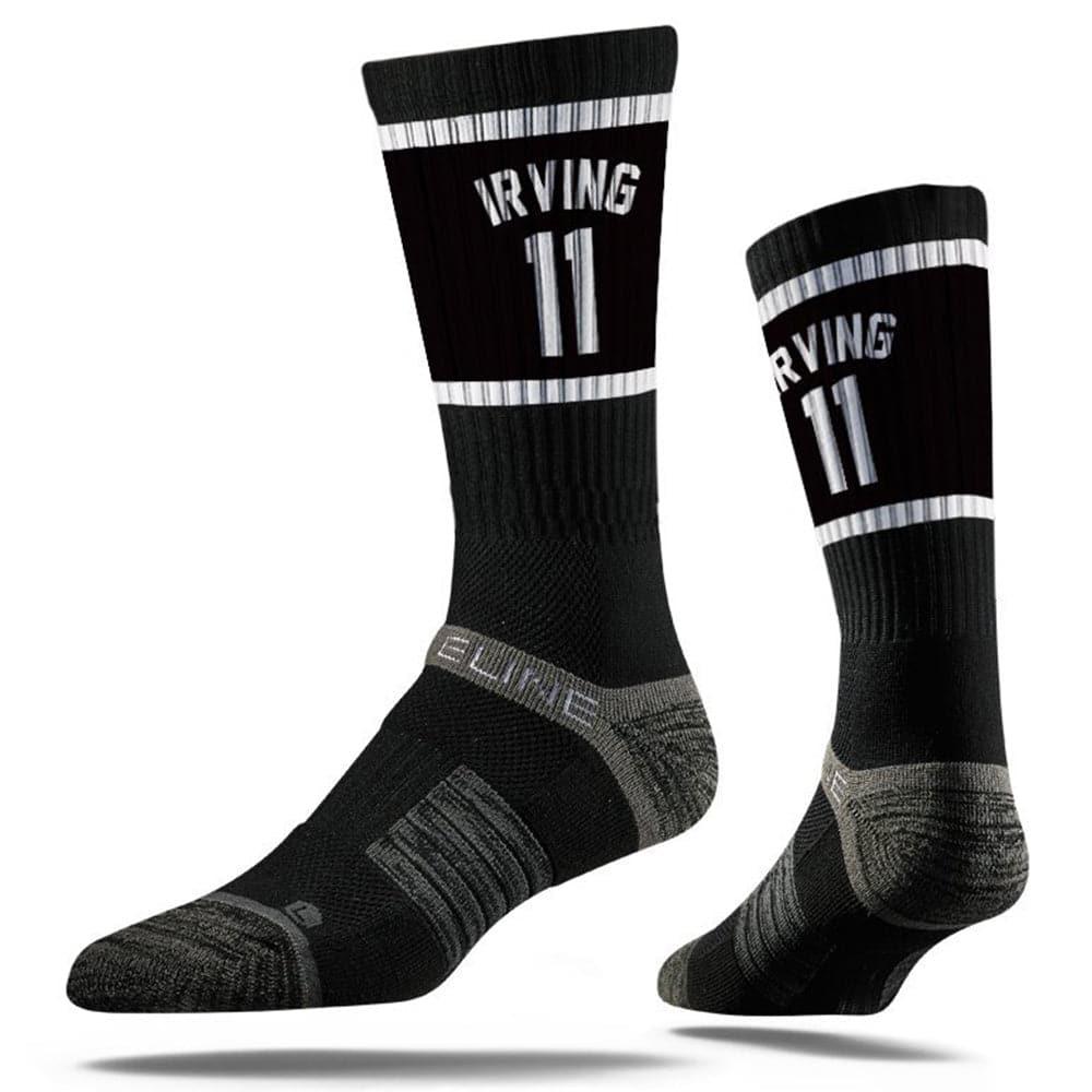 Strideline Socks M/L (8-12 US) Kyrie Irving Brooklyn Nets Strideline NBA Sherzy Premium Crew Socks - Black