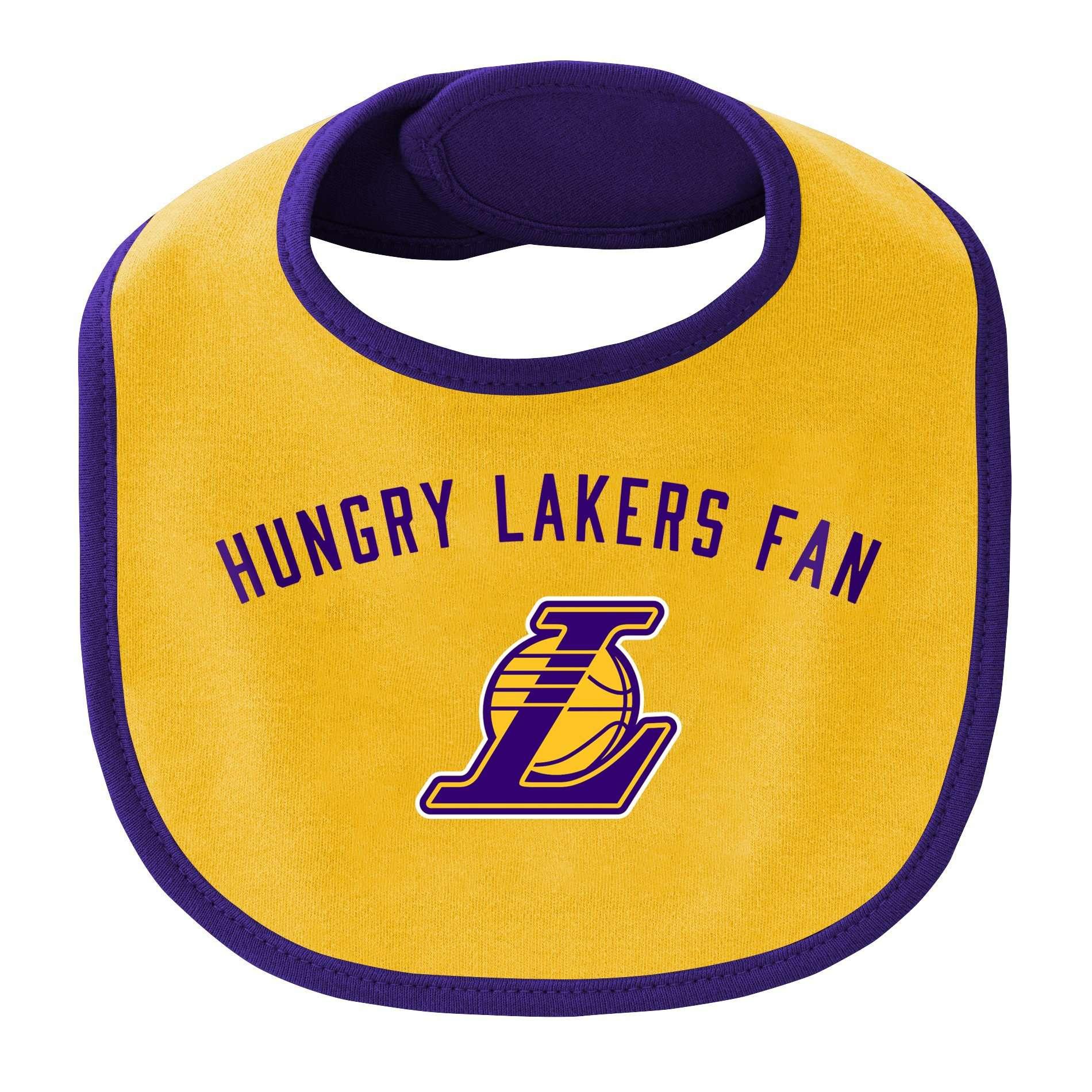 Infants Los Angeles Lakers Outerstuff NBA Rebound Creeper Bib & Bootie Set - Purple