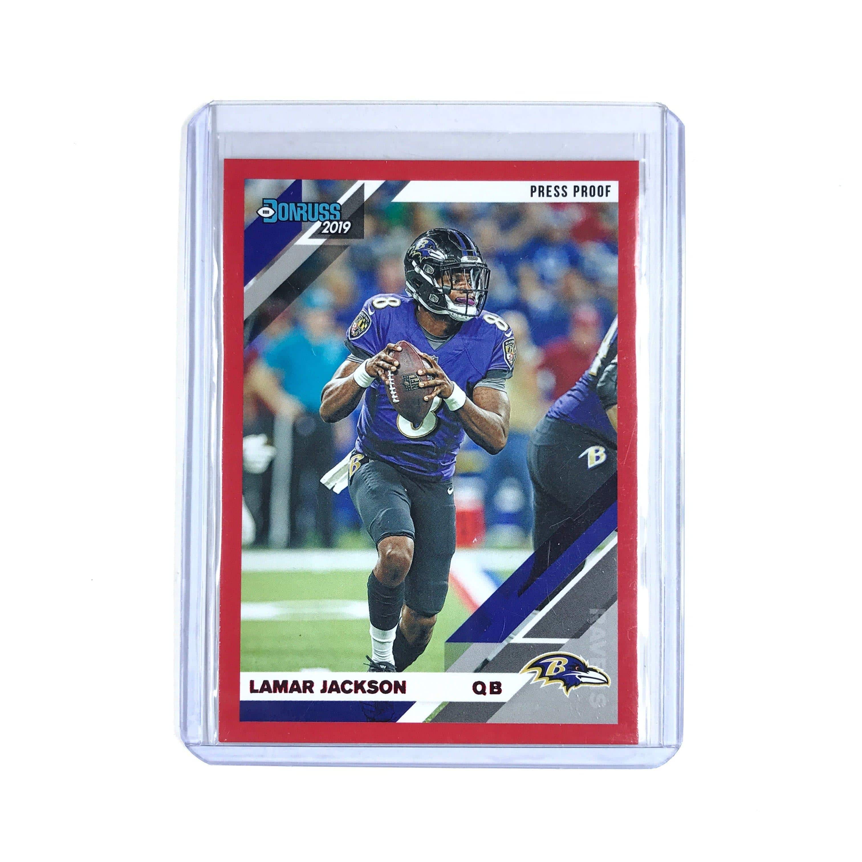 Panini Cards Lamar Jackson Baltimore Ravens 2019 Panini Donruss NFL Red Press Proof Card