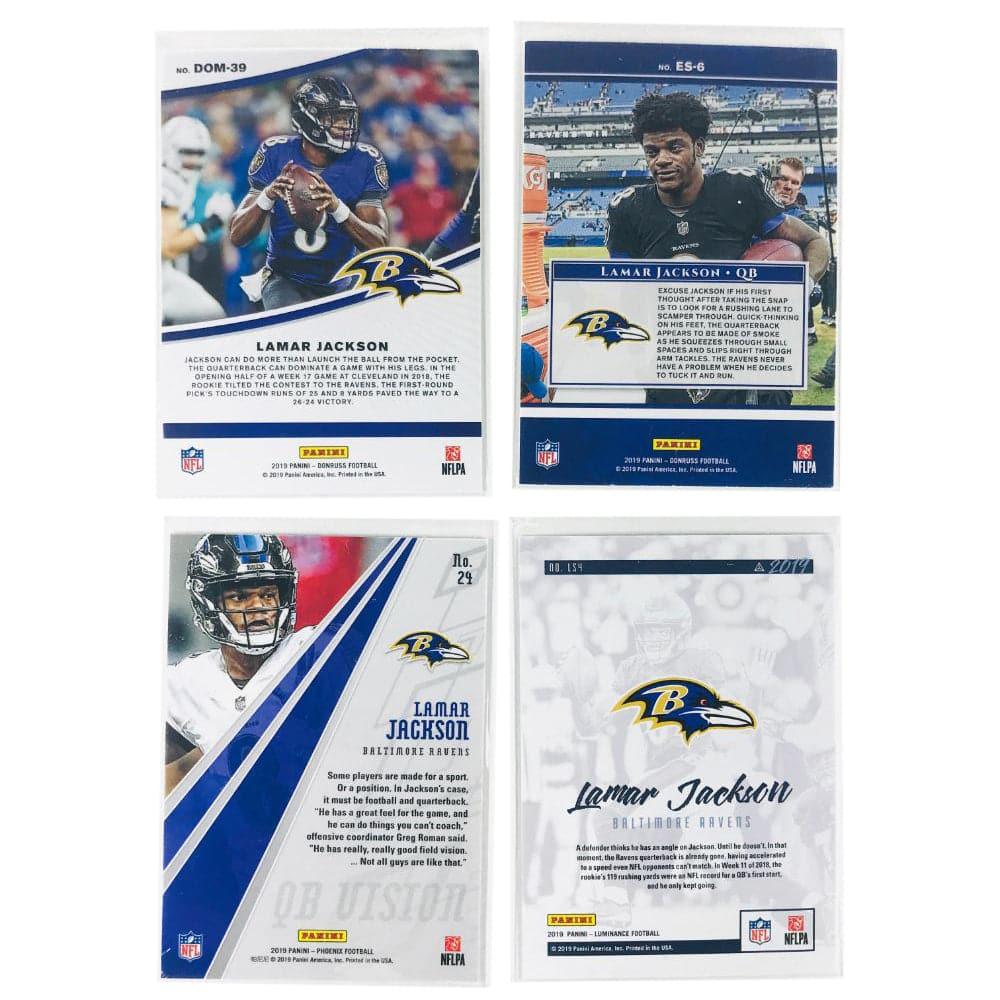 Panini Cards Lamar Jackson Baltimore Ravens 2019 Panini NFL 4 Insert Card Set