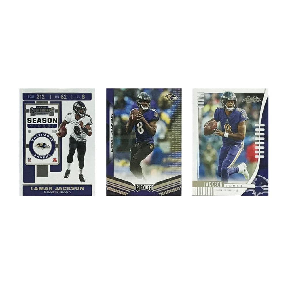 Panini Cards Lamar Jackson Baltimore Ravens Panini NFL 3 Base Card Set