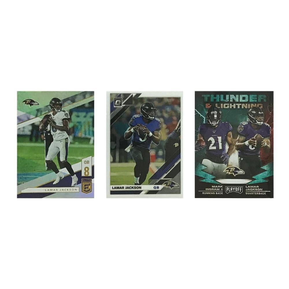 Panini Cards Lamar Jackson Baltimore Ravens Panini NFL 3 Premium Card Set