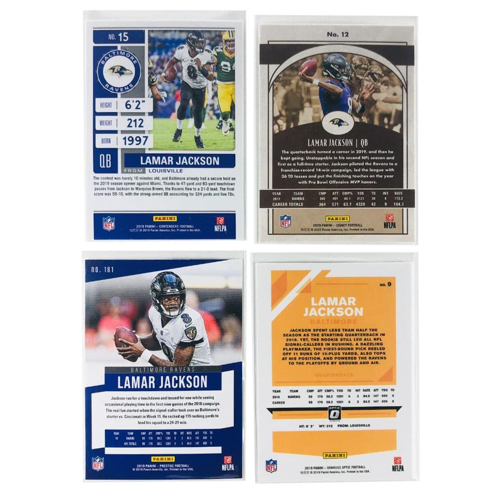 Panini Cards Lamar Jackson Baltimore Ravens Panini NFL 4 Base Card Set