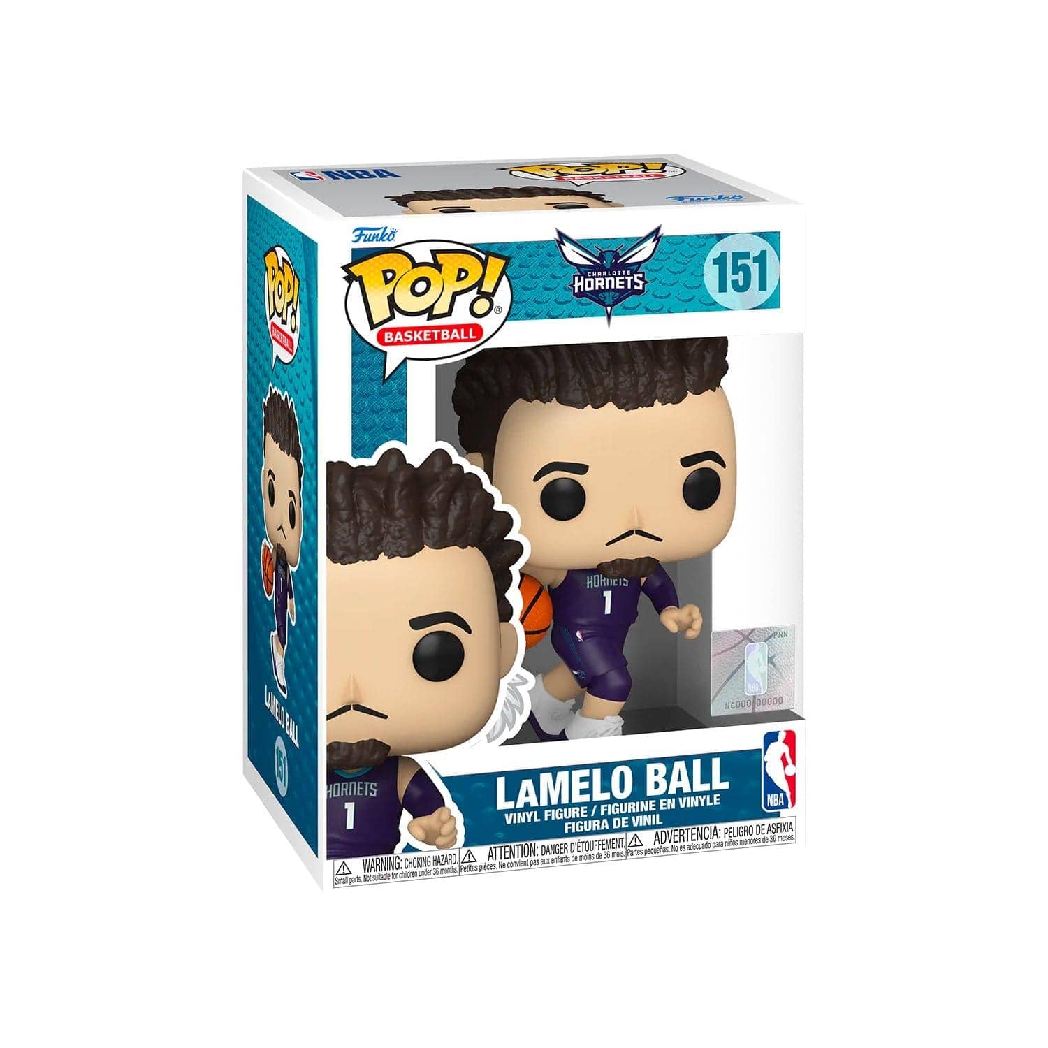 Funko Figures LaMelo Ball Charlotte Hornets Funko NBA Pop 151 3.75" Figure - Purple