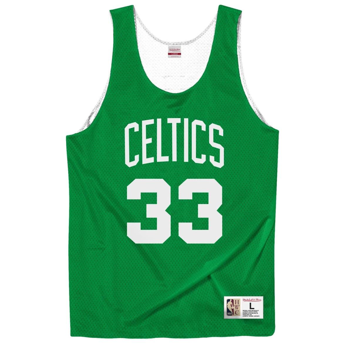 Mitchell And Ness T-Shirts Larry Bird Boston Celtics Mitchell & Ness NBA Reversible Mesh Tank - Green/White