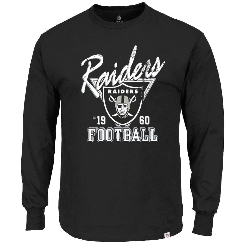 Majestic Athletic T-Shirts Las Vegas Raiders Majestic NFL Champs Long Sleeve T-Shirt - Black