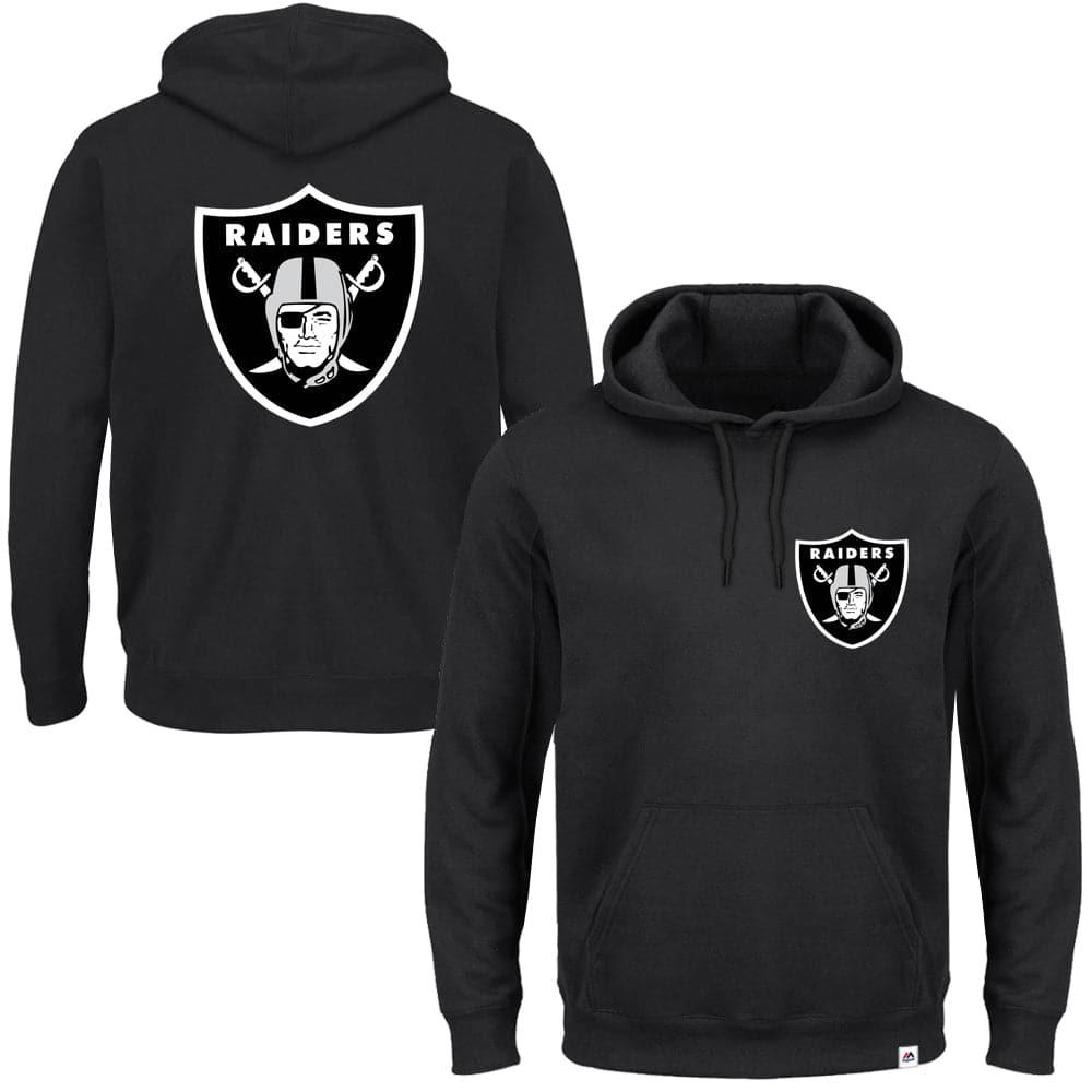 Majestic Athletic Jumpers Las Vegas Raiders Majestic NFL Duke Hoodie Jumper - Black